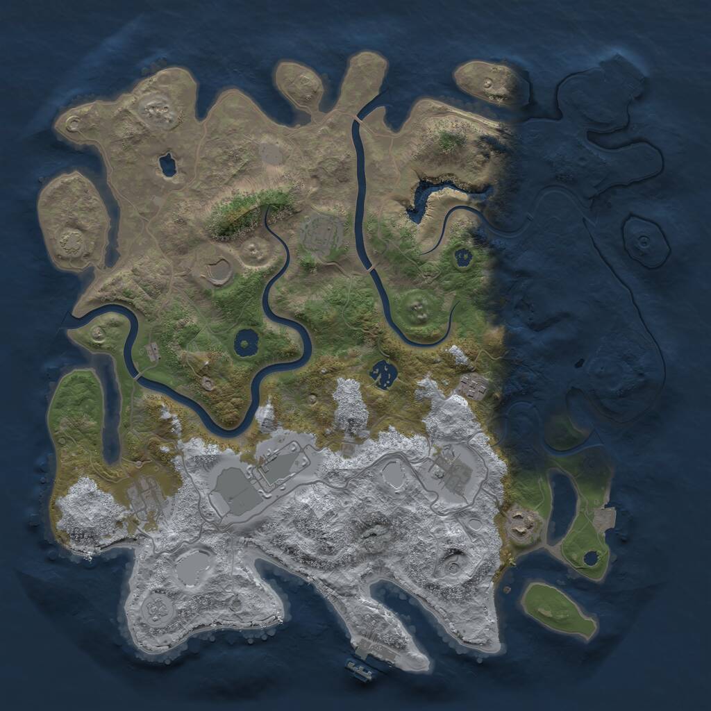 Rust Map: Procedural Map, Size: 4000, Seed: 1592721774, 14 Monuments