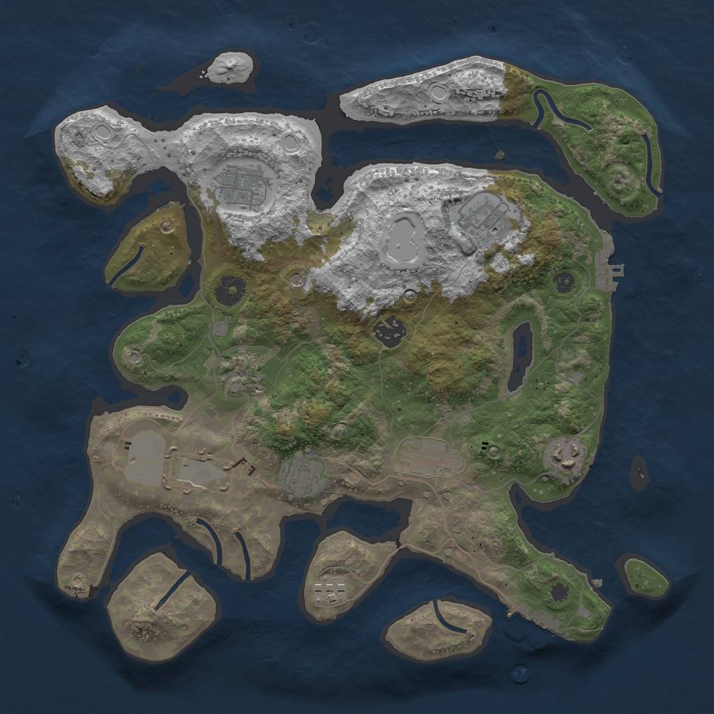 Rust Map: Procedural Map, Size: 3500, Seed: 846704426, 20 Monuments