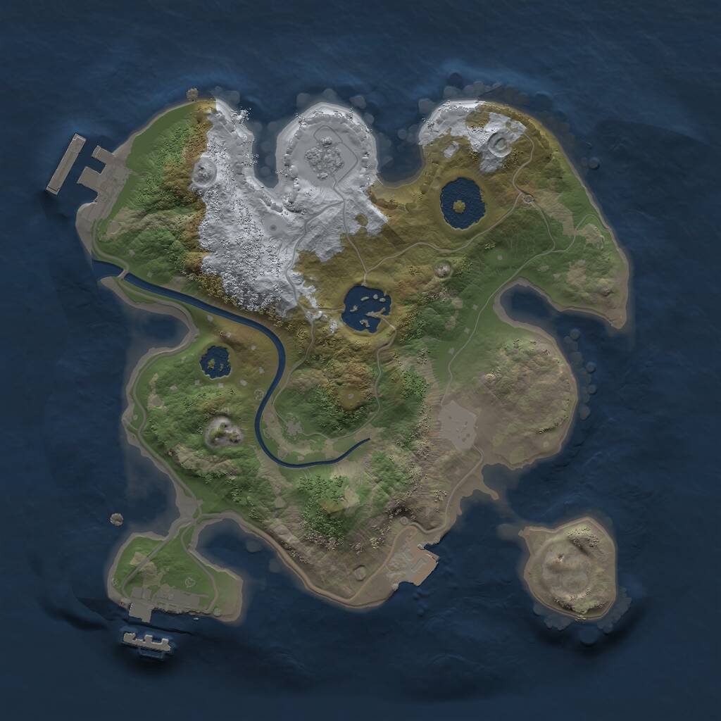 Rust Map: Procedural Map, Size: 2300, Seed: 411594091, 5 Monuments