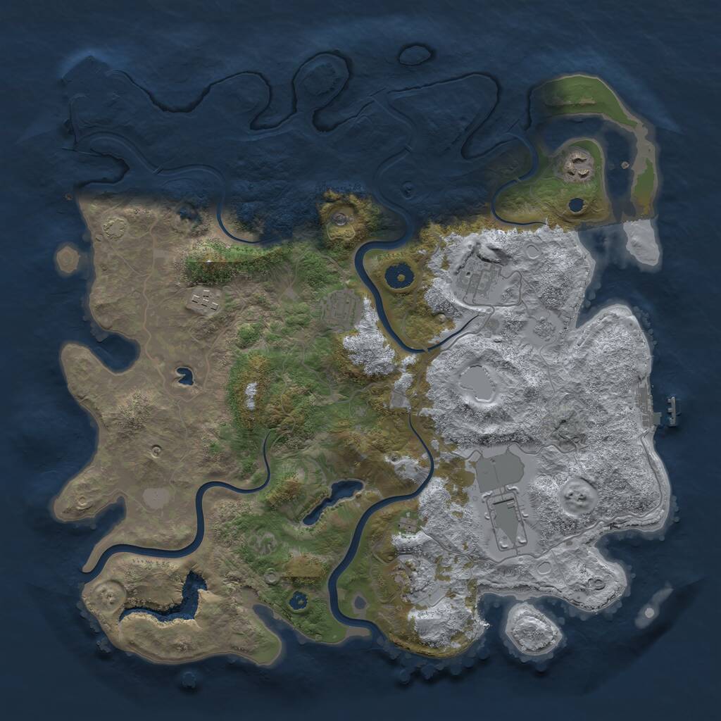 Rust Map: Procedural Map, Size: 4000, Seed: 940583340, 12 Monuments