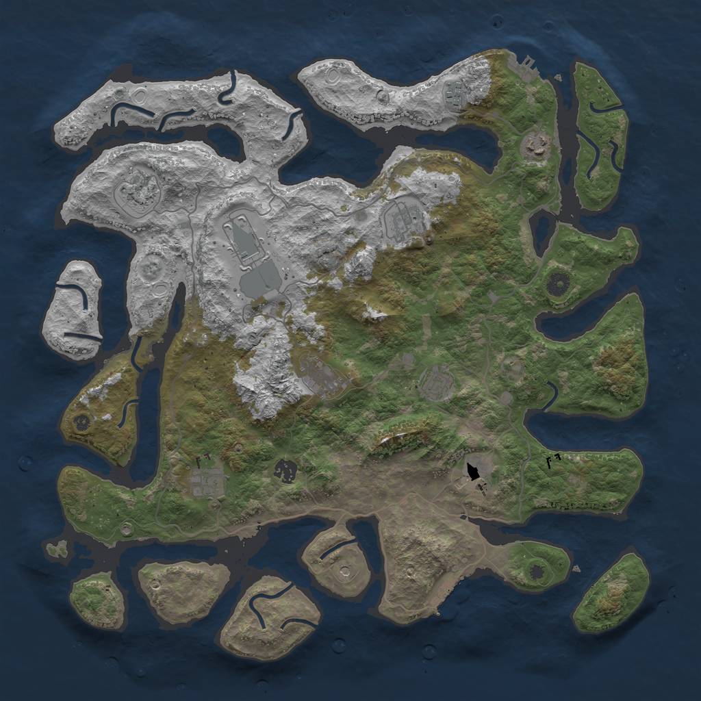 Rust Map: Procedural Map, Size: 4500, Seed: 1673823376, 21 Monuments