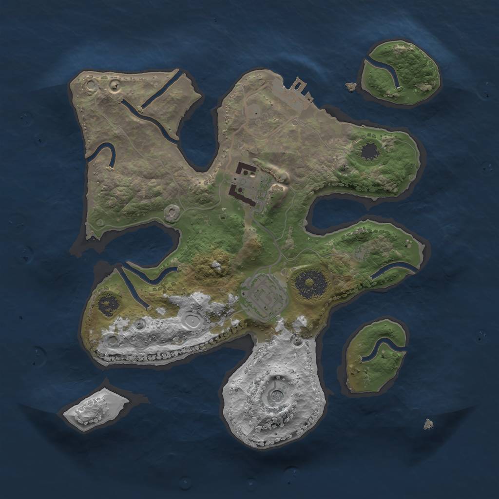 Rust Map: Procedural Map, Size: 2500, Seed: 8282, 12 Monuments