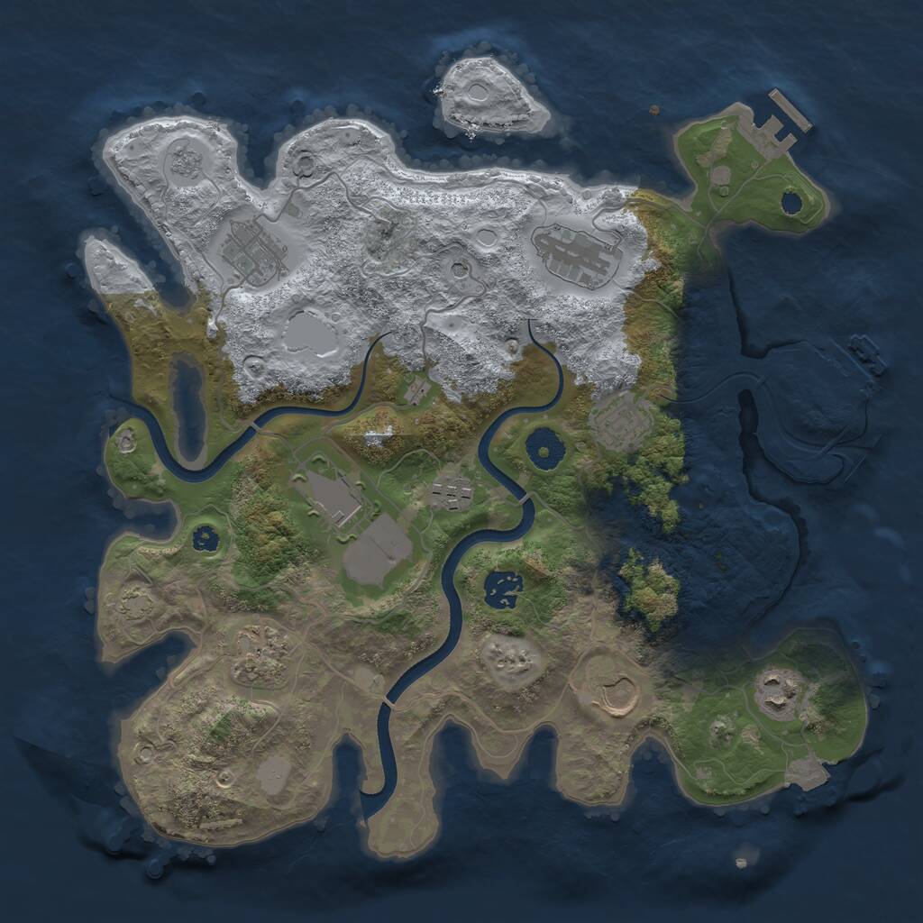 Rust Map: Procedural Map, Size: 3500, Seed: 45345354, 15 Monuments