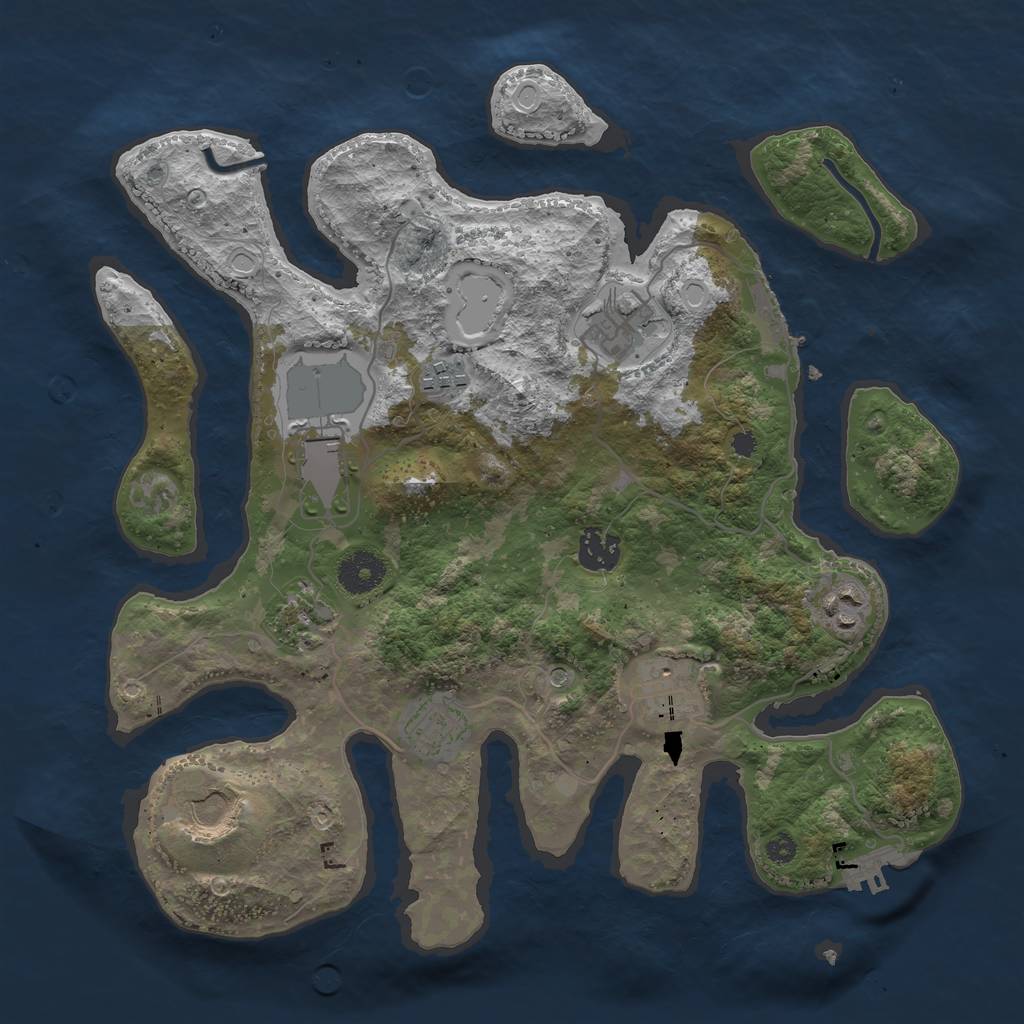 Rust Map: Procedural Map, Size: 3500, Seed: 45345354, 20 Monuments