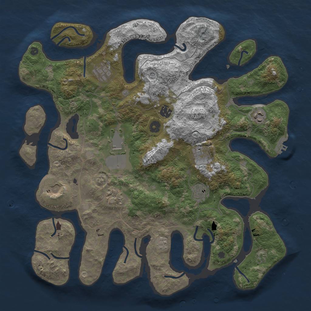 Rust Map: Procedural Map, Size: 4000, Seed: 1756644847, 19 Monuments