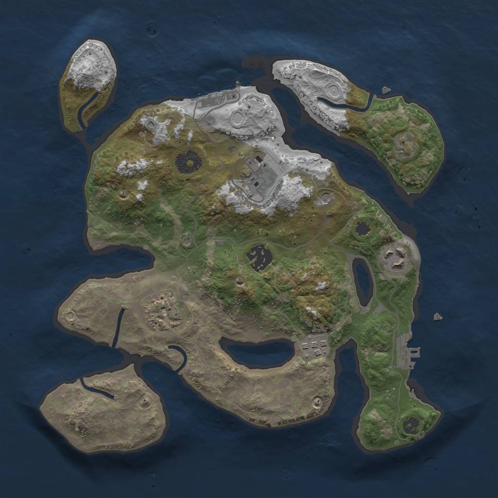 Rust Map: Procedural Map, Size: 3000, Seed: 380114541, 16 Monuments