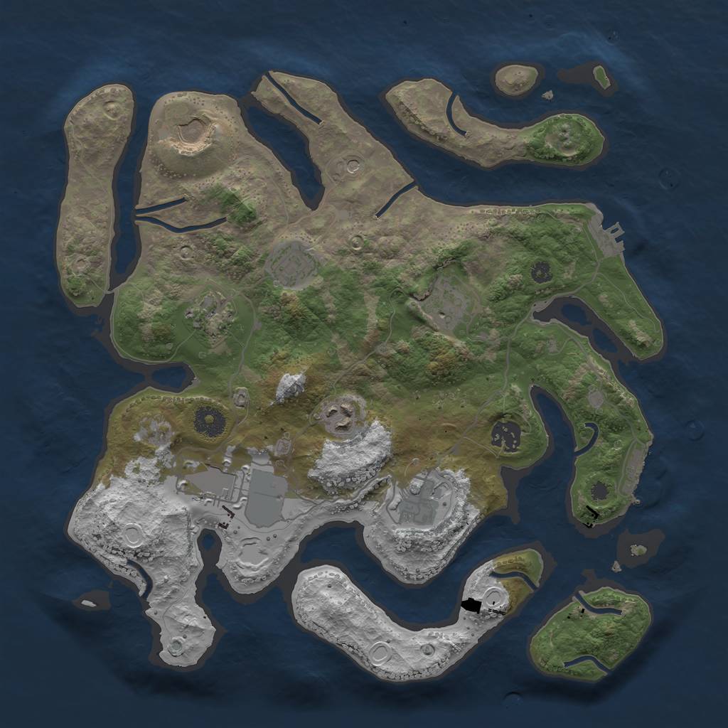 Rust Map: Procedural Map, Size: 3500, Seed: 45678245, 19 Monuments