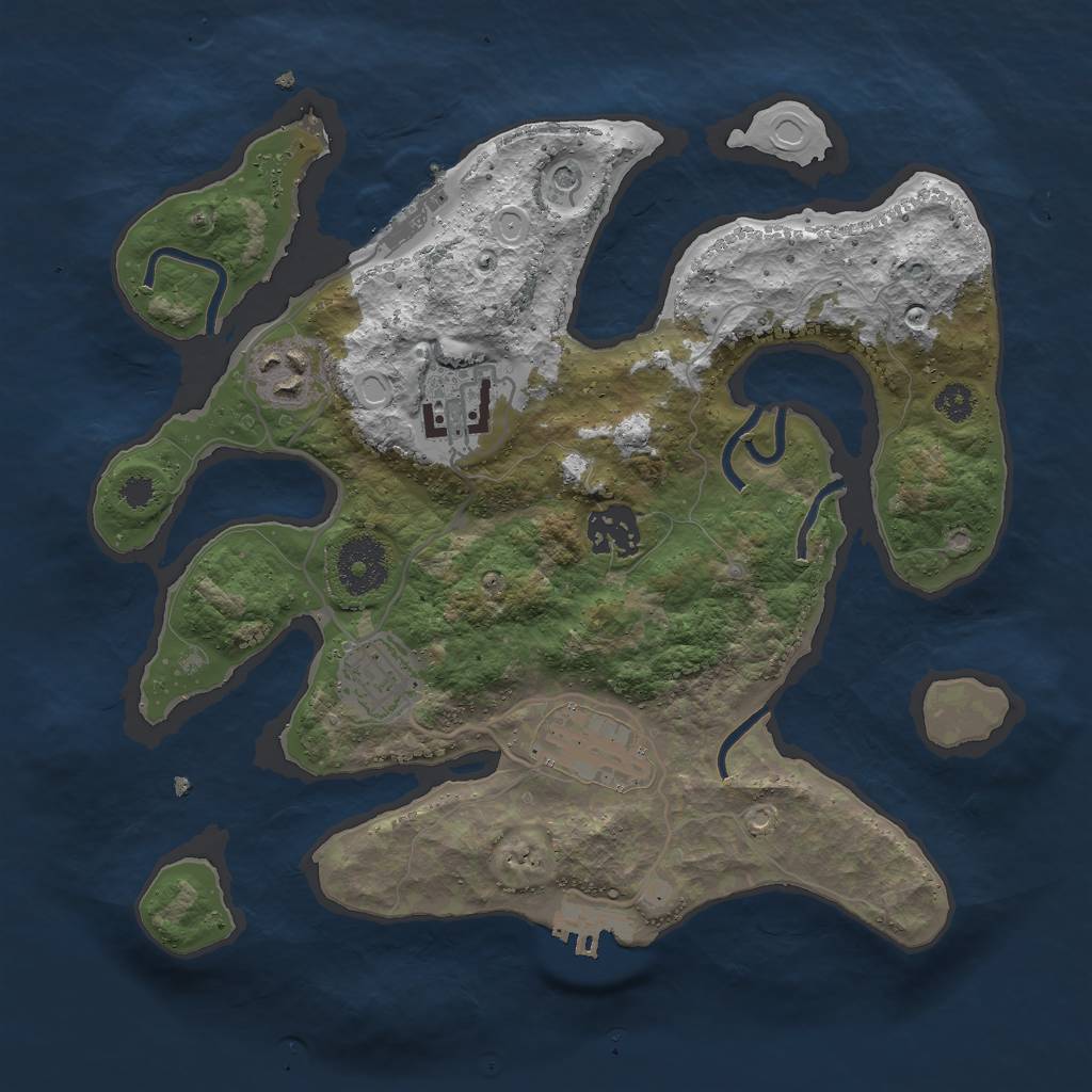 Rust Map: Procedural Map, Size: 3000, Seed: 421300024, 16 Monuments