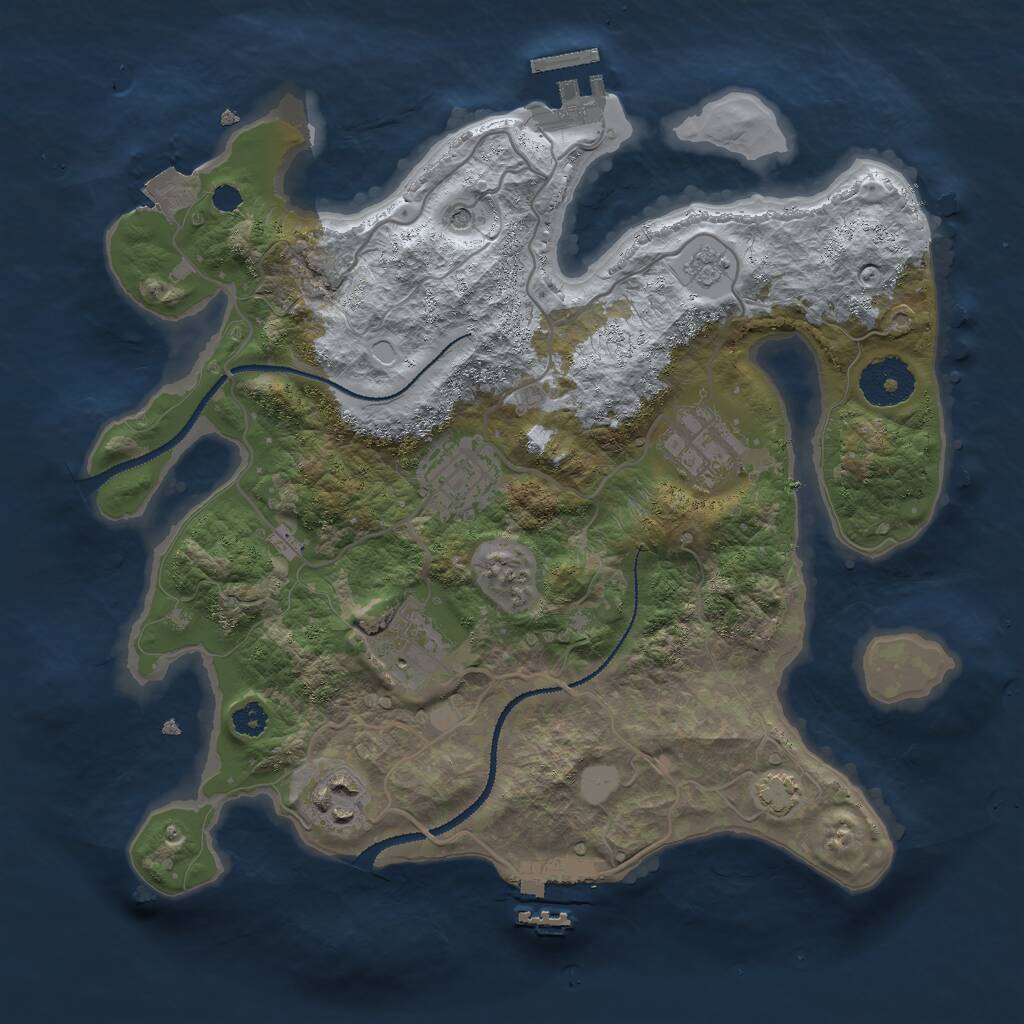 Rust Map: Procedural Map, Size: 3000, Seed: 421300024, 10 Monuments