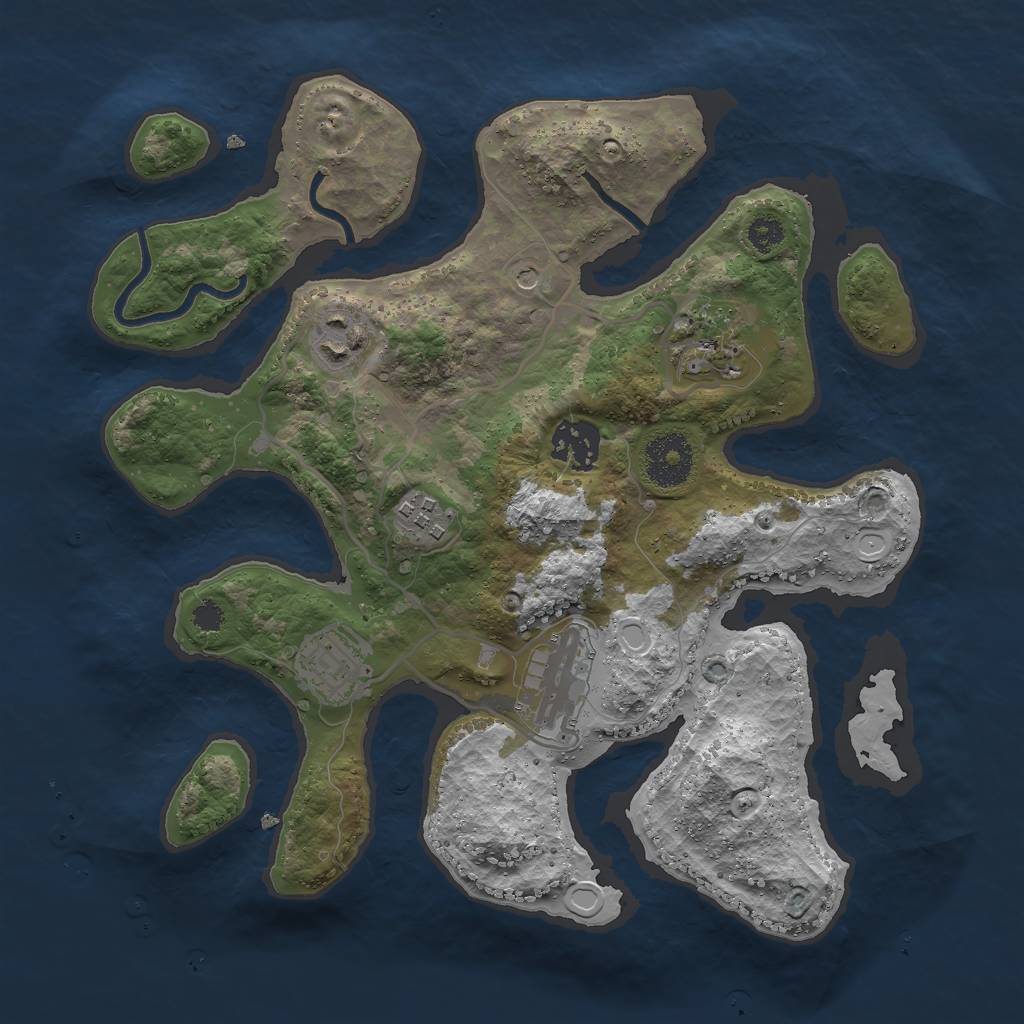 Rust Map: Procedural Map, Size: 3000, Seed: 493972463, 15 Monuments