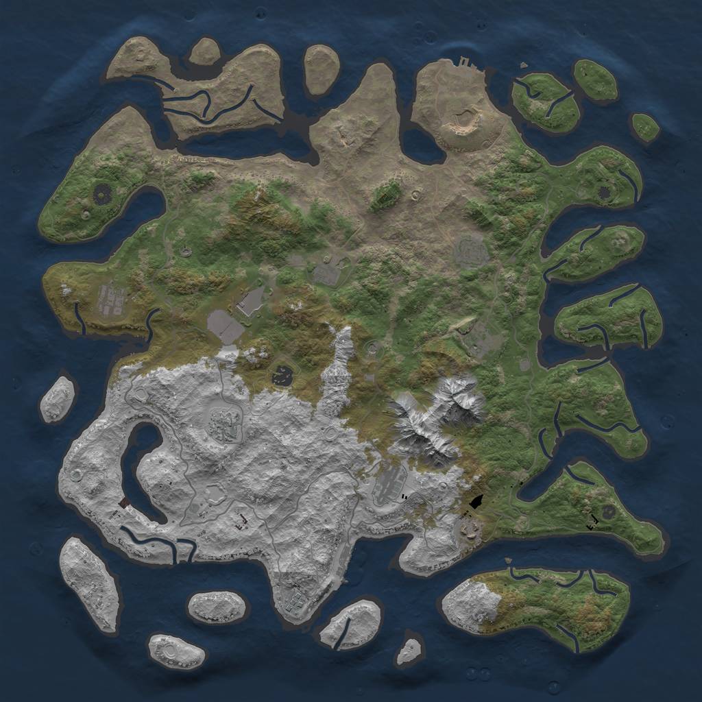 Rust Map: Procedural Map, Size: 5000, Seed: 1889856566, 22 Monuments