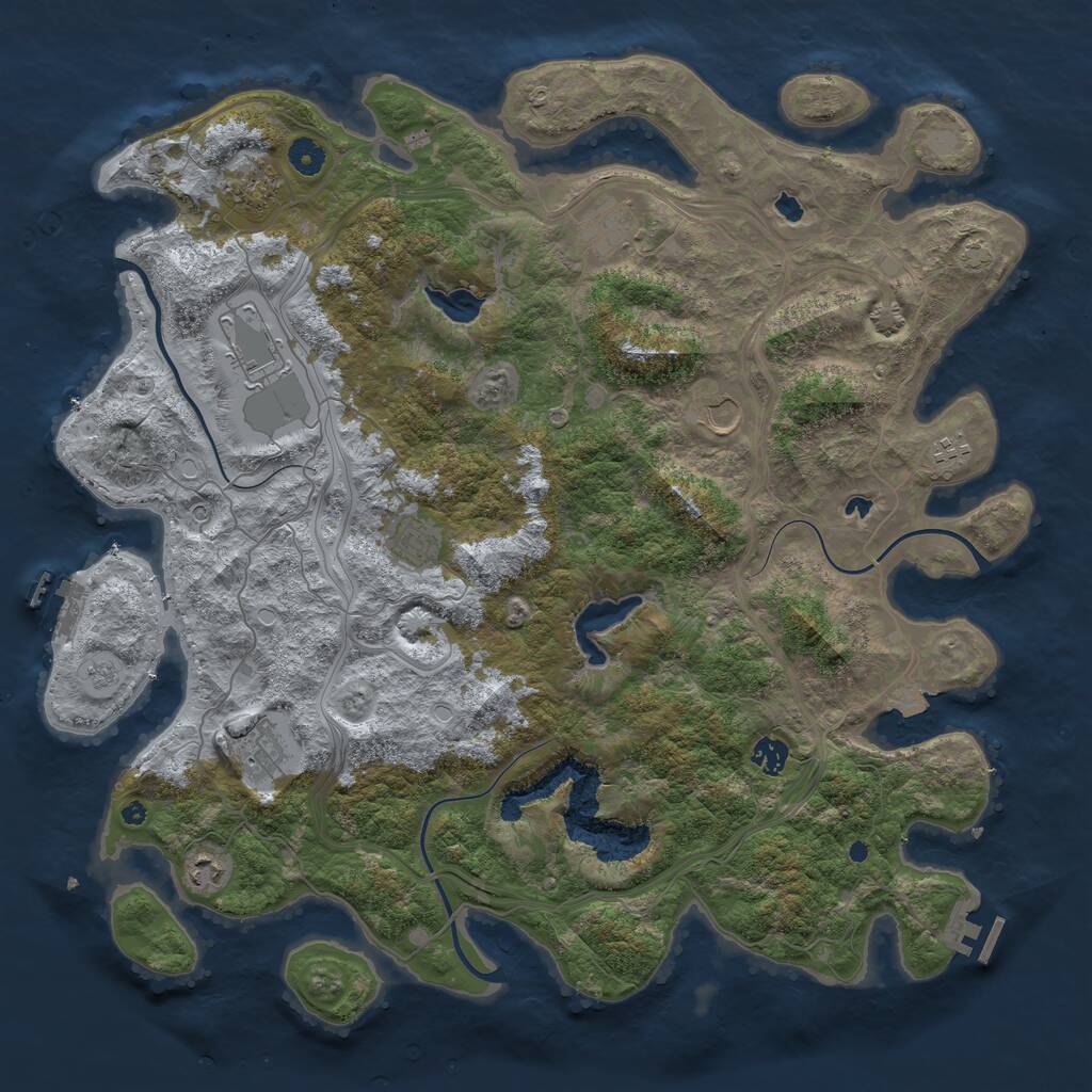 Rust Map: Procedural Map, Size: 4500, Seed: 1389981888, 15 Monuments