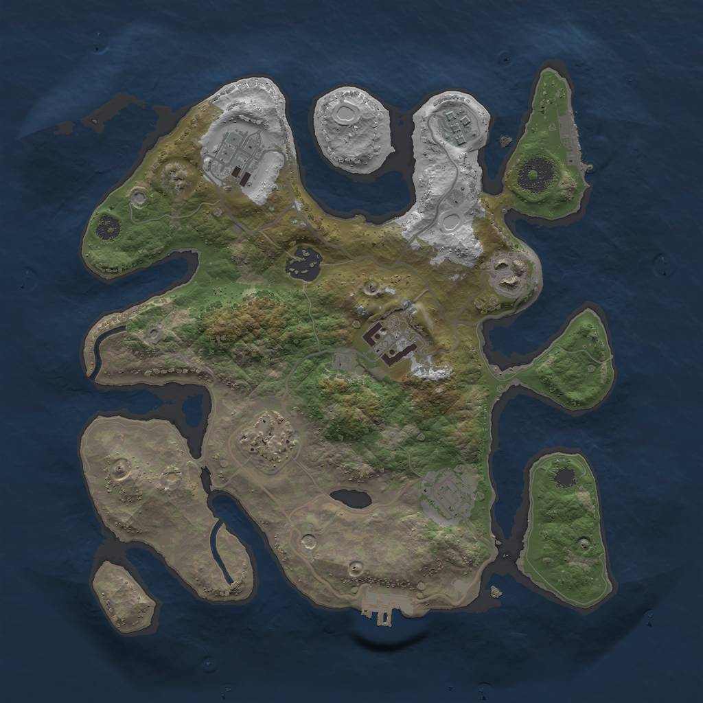 Rust Map: Procedural Map, Size: 3000, Seed: 53748, 18 Monuments