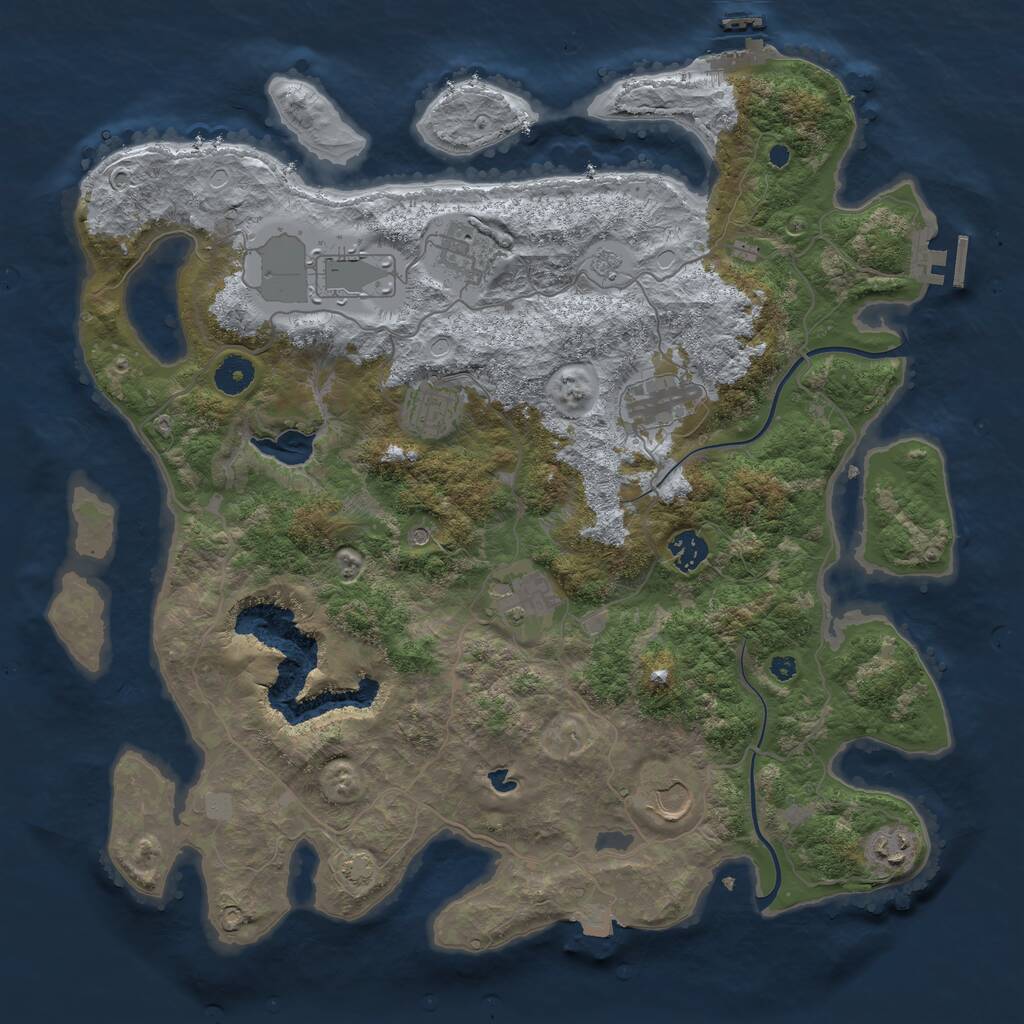 Rust Map: Procedural Map, Size: 4000, Seed: 13164178, 14 Monuments