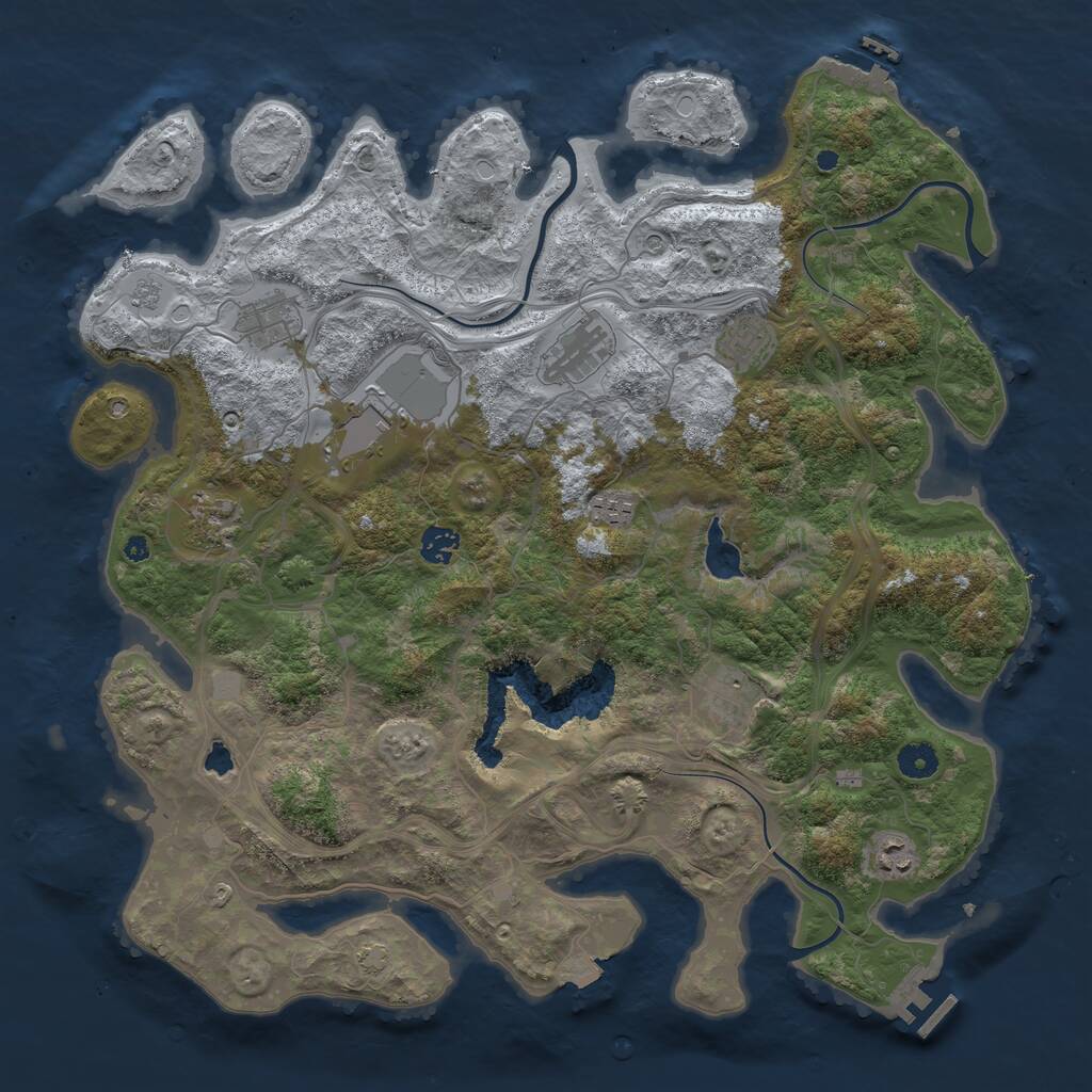 Rust Map: Procedural Map, Size: 4250, Seed: 124506, 15 Monuments