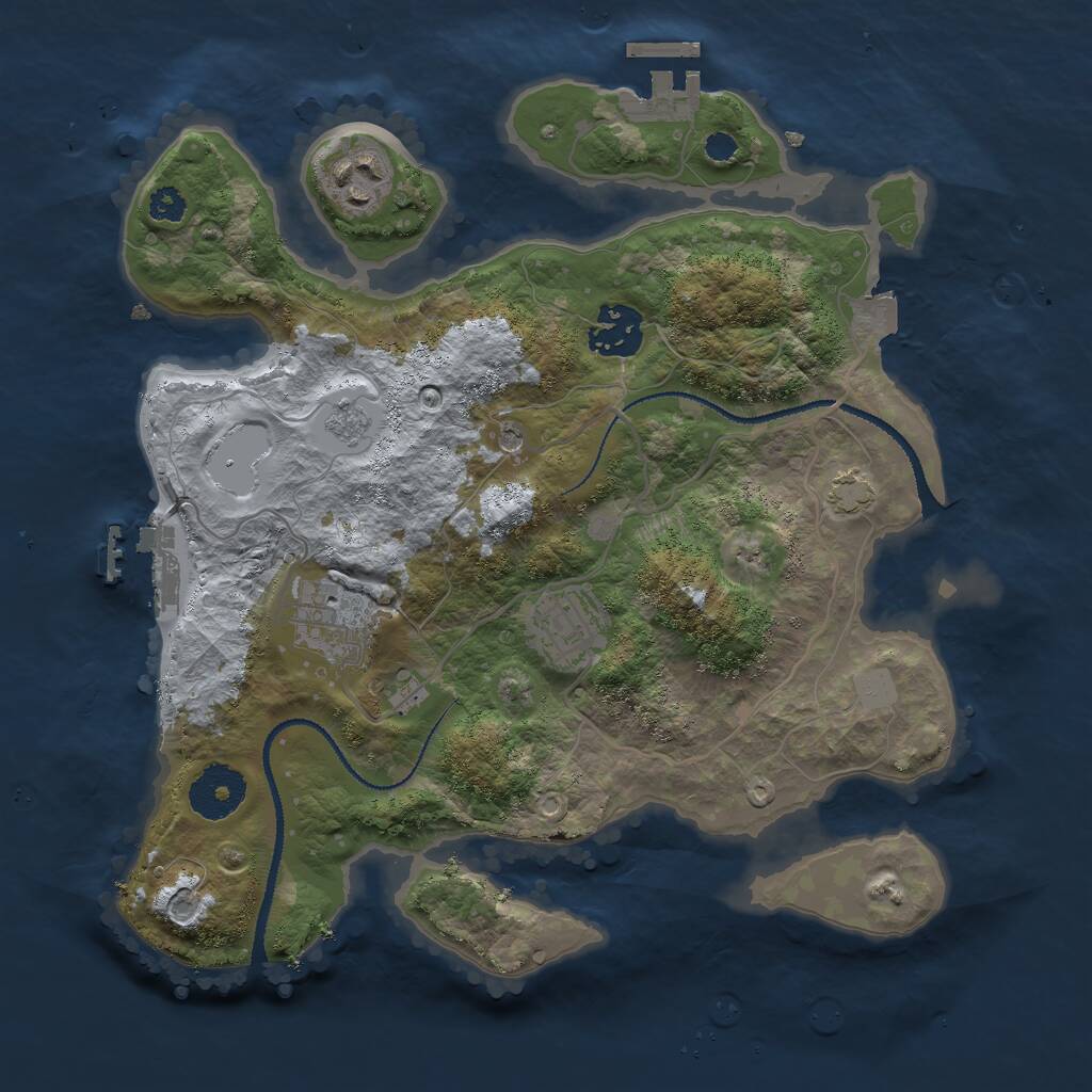 Rust Map: Procedural Map, Size: 3000, Seed: 1757432667, 10 Monuments