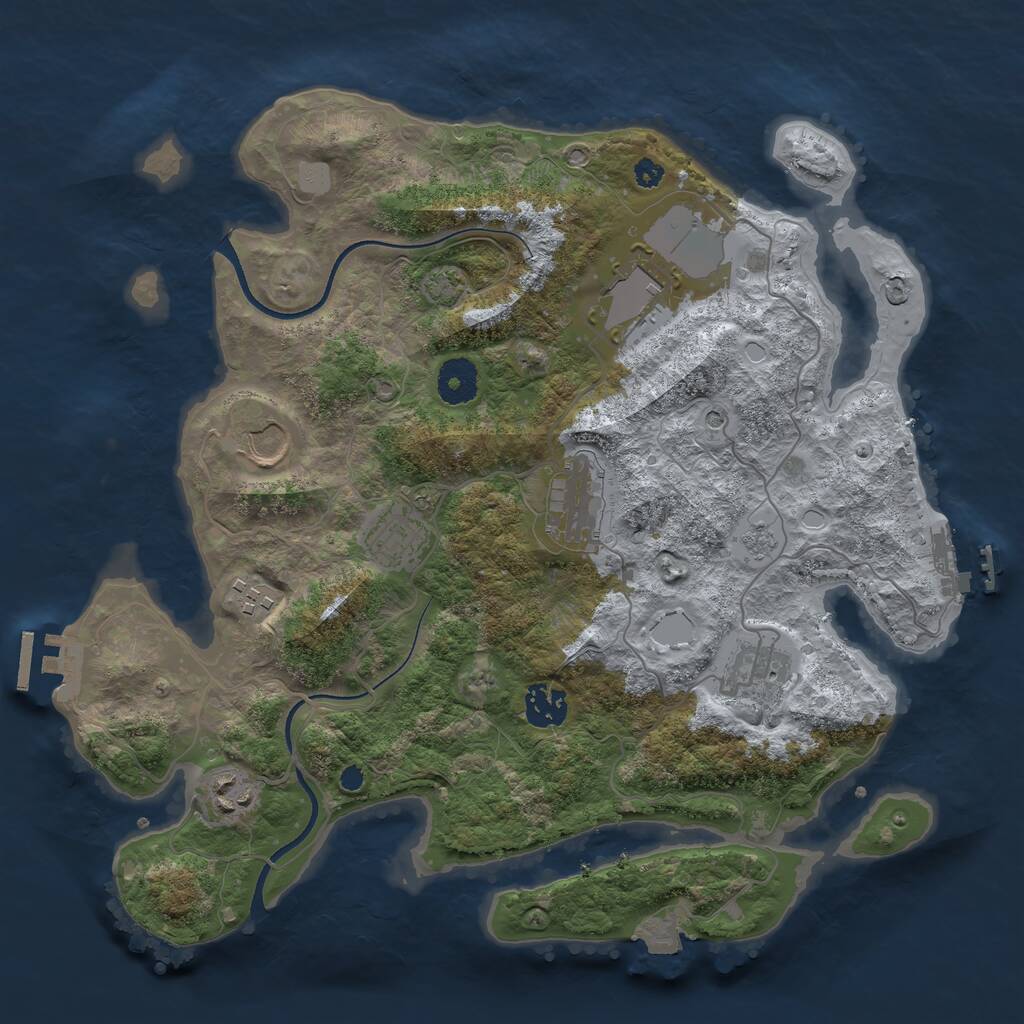Rust Map: Procedural Map, Size: 3500, Seed: 469, 14 Monuments