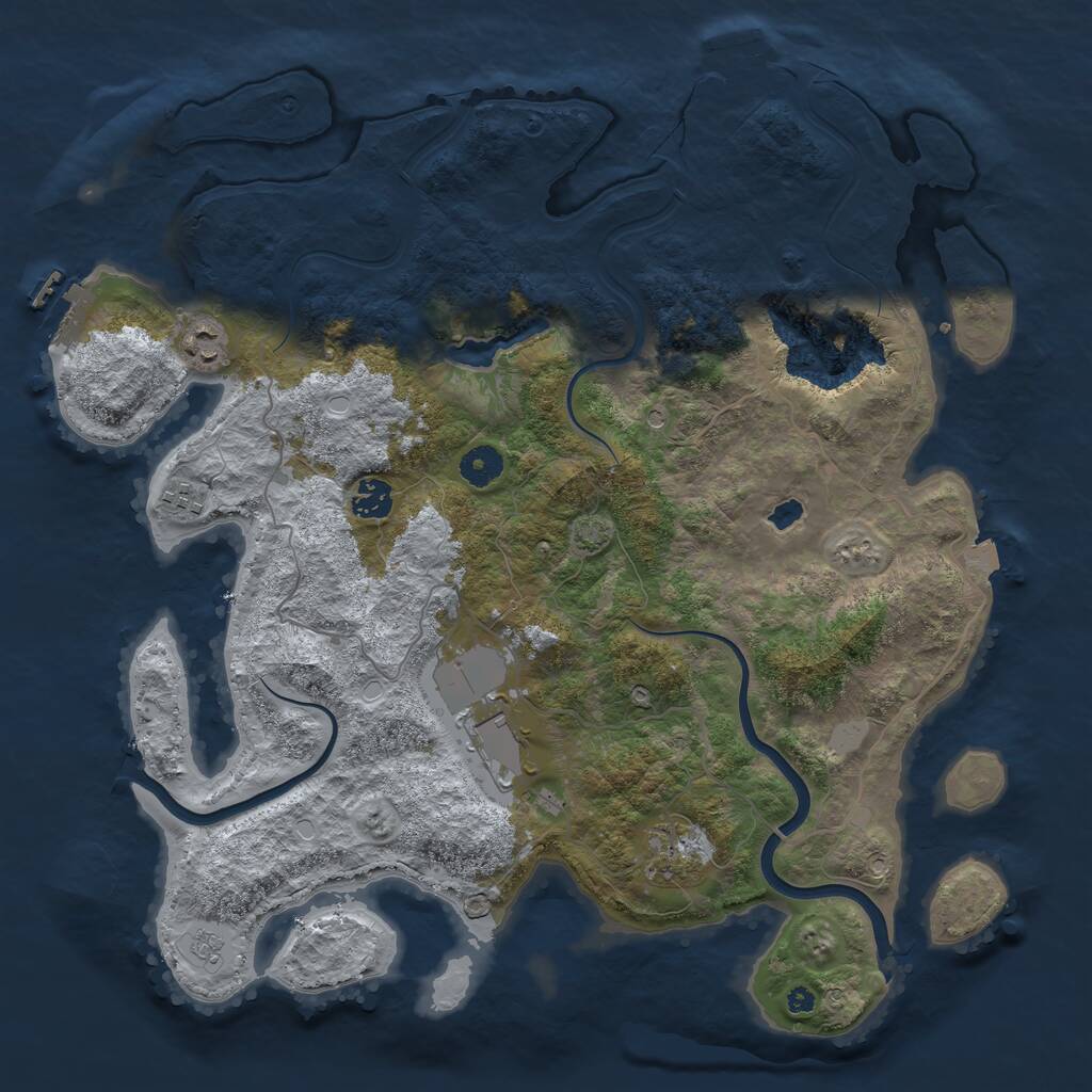Rust Map: Procedural Map, Size: 4000, Seed: 5337175, 11 Monuments