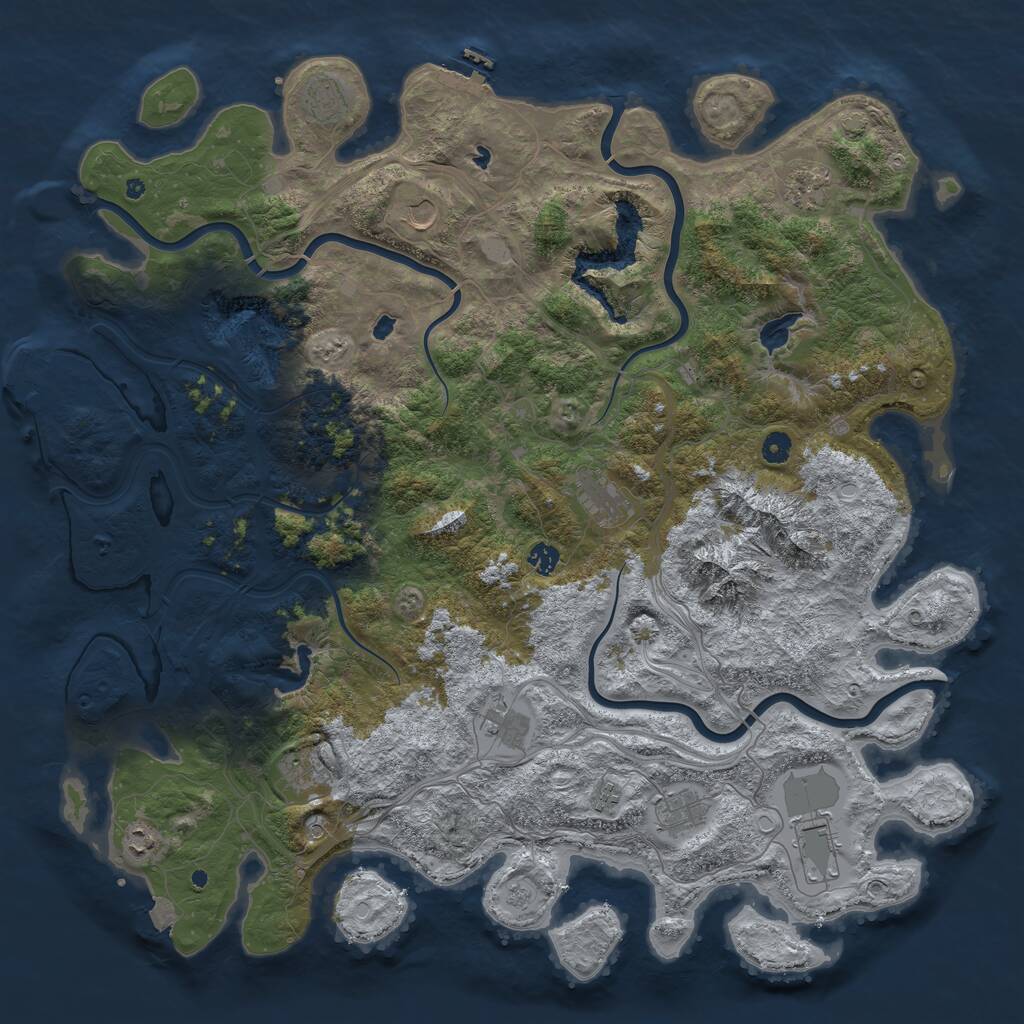 Rust Map: Procedural Map, Size: 5000, Seed: 5082021, 17 Monuments