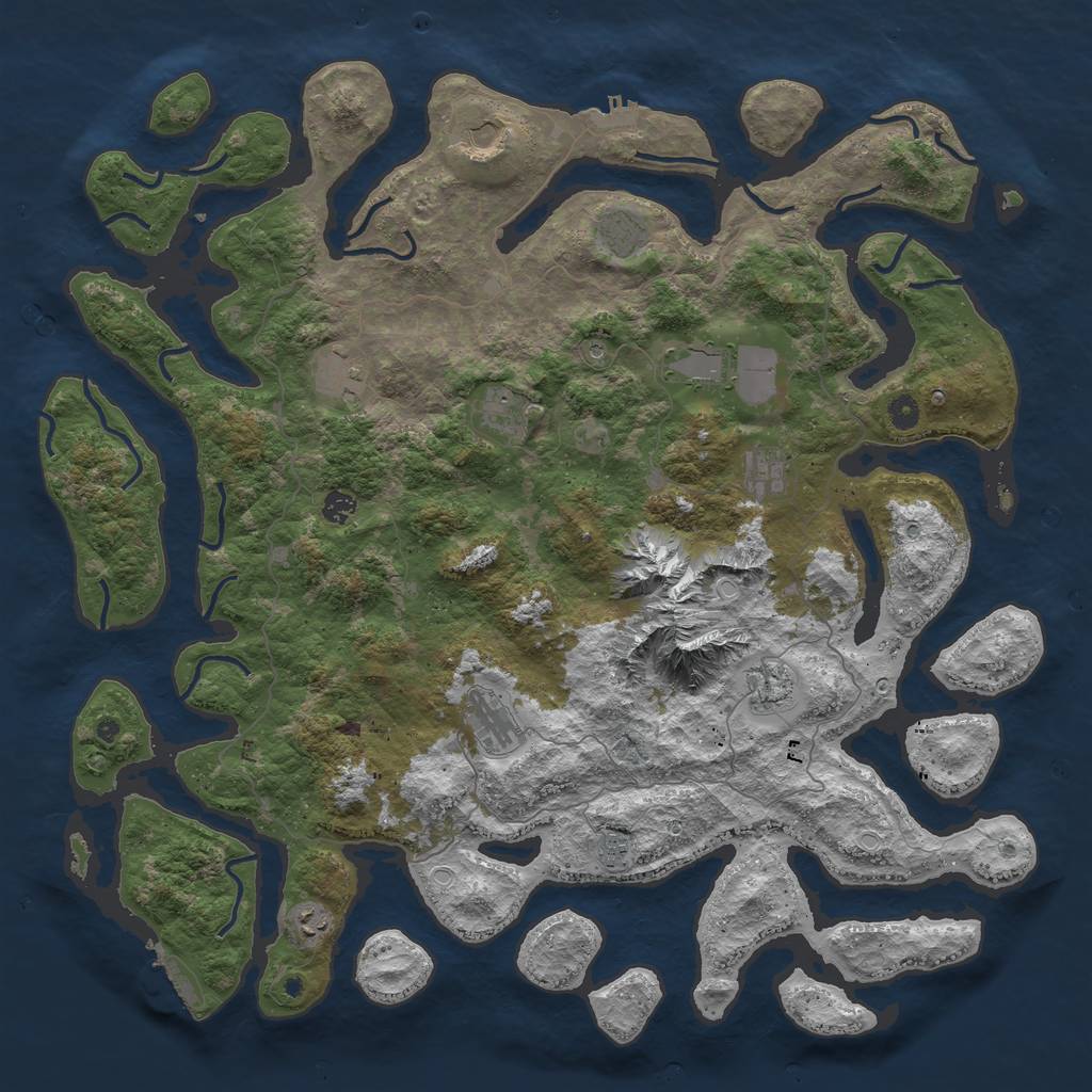 Rust Map: Procedural Map, Size: 5000, Seed: 5082021, 22 Monuments