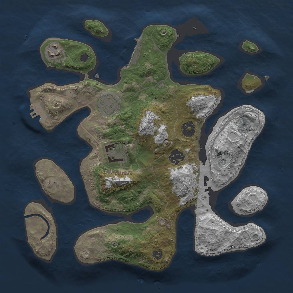 Rust Map: Procedural Map, Size: 3000, Seed: 1420807478, 15 Monuments