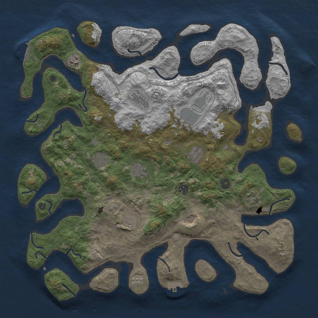 Rust Map: Procedural Map, Size: 4600, Seed: 2147483645, 22 Monuments