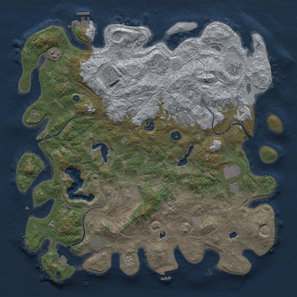 Rust Map: Procedural Map, Size: 4600, Seed: 2147483645, 15 Monuments