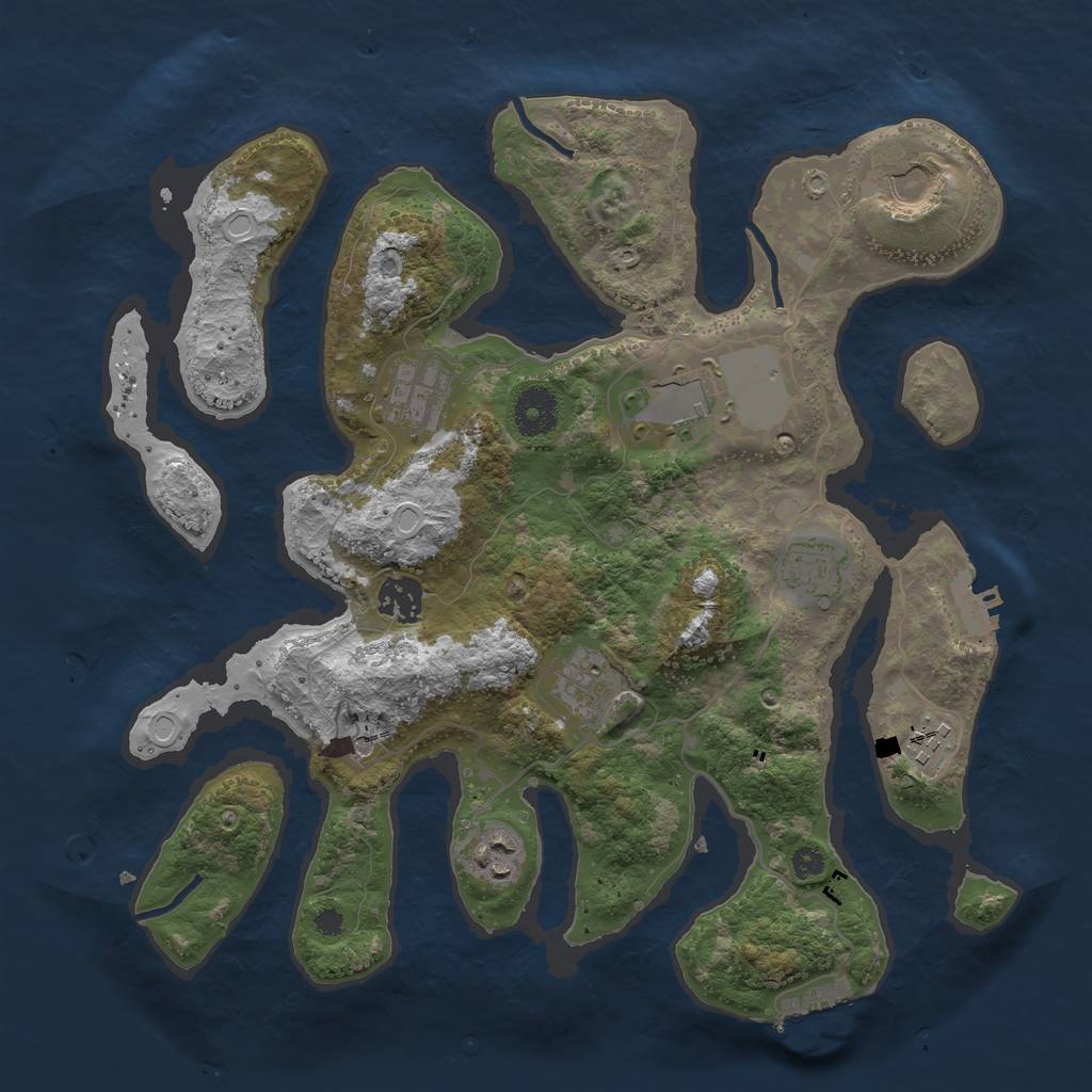 Rust Map: Procedural Map, Size: 3500, Seed: 6105563, 19 Monuments