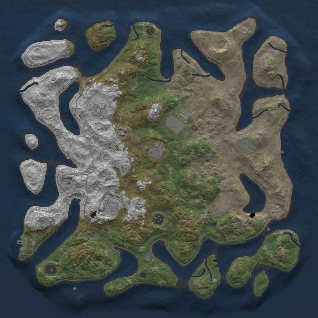 Rust Map: Procedural Map, Size: 4500, Seed: 1683726134, 21 Monuments