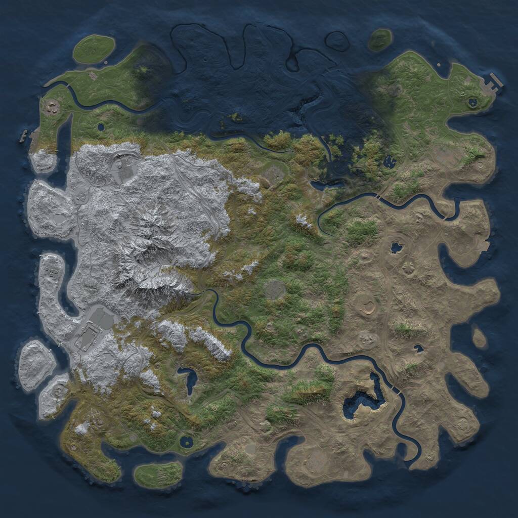 Rust Map: Procedural Map, Size: 6000, Seed: 200135095, 17 Monuments