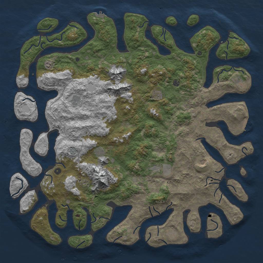 Rust Map: Procedural Map, Size: 6000, Seed: 200135095, 22 Monuments