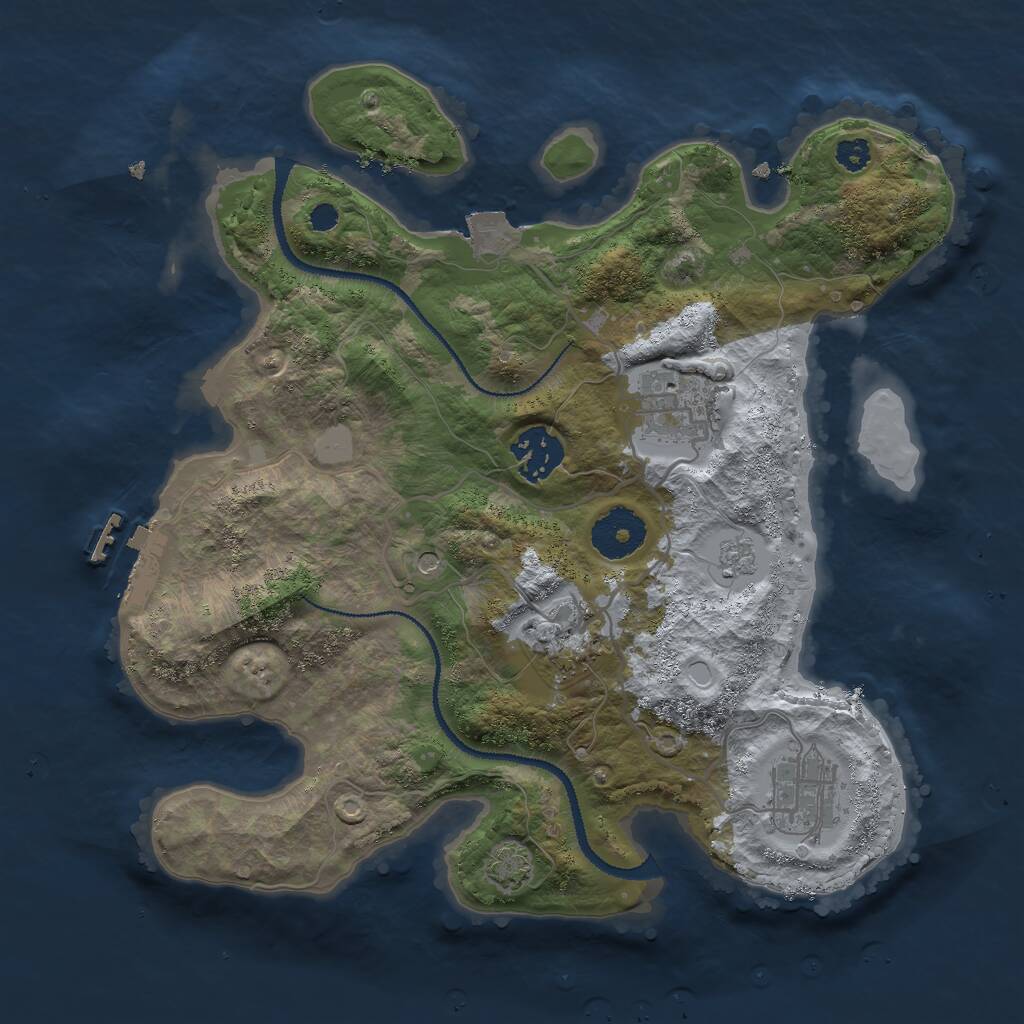 Rust Map: Procedural Map, Size: 3000, Seed: 1911421708, 9 Monuments