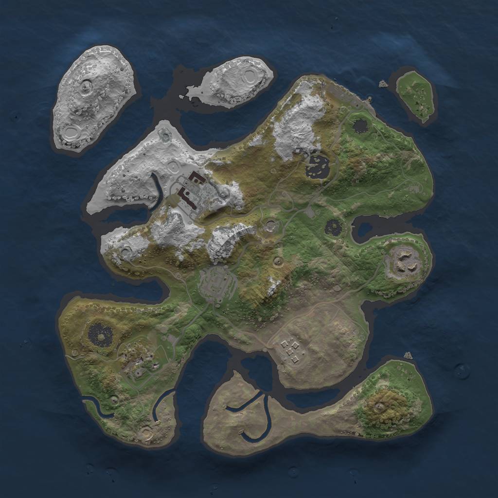 Rust Map: Procedural Map, Size: 3000, Seed: 1579833252, 16 Monuments