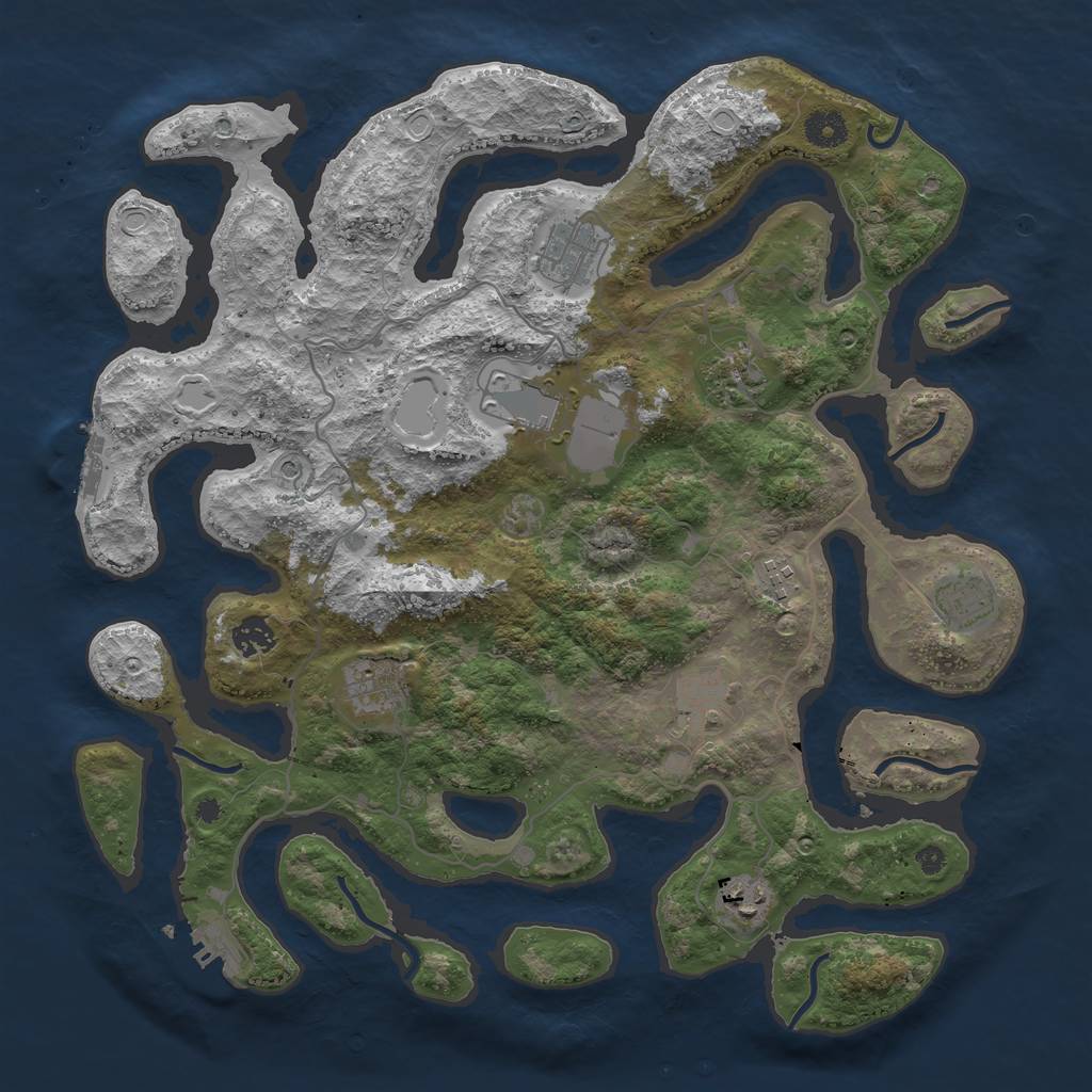 Rust Map: Procedural Map, Size: 4000, Seed: 202131091, 20 Monuments