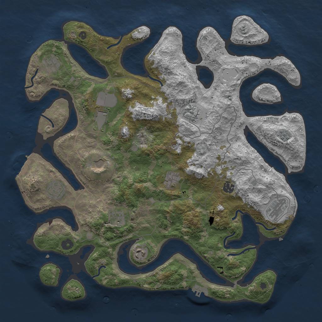 Rust Map: Procedural Map, Size: 4250, Seed: 1432148665, 22 Monuments