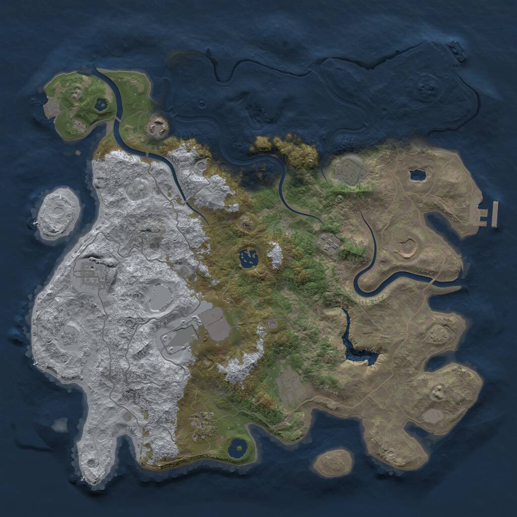 Rust Map: Procedural Map, Size: 4000, Seed: 4827, 15 Monuments
