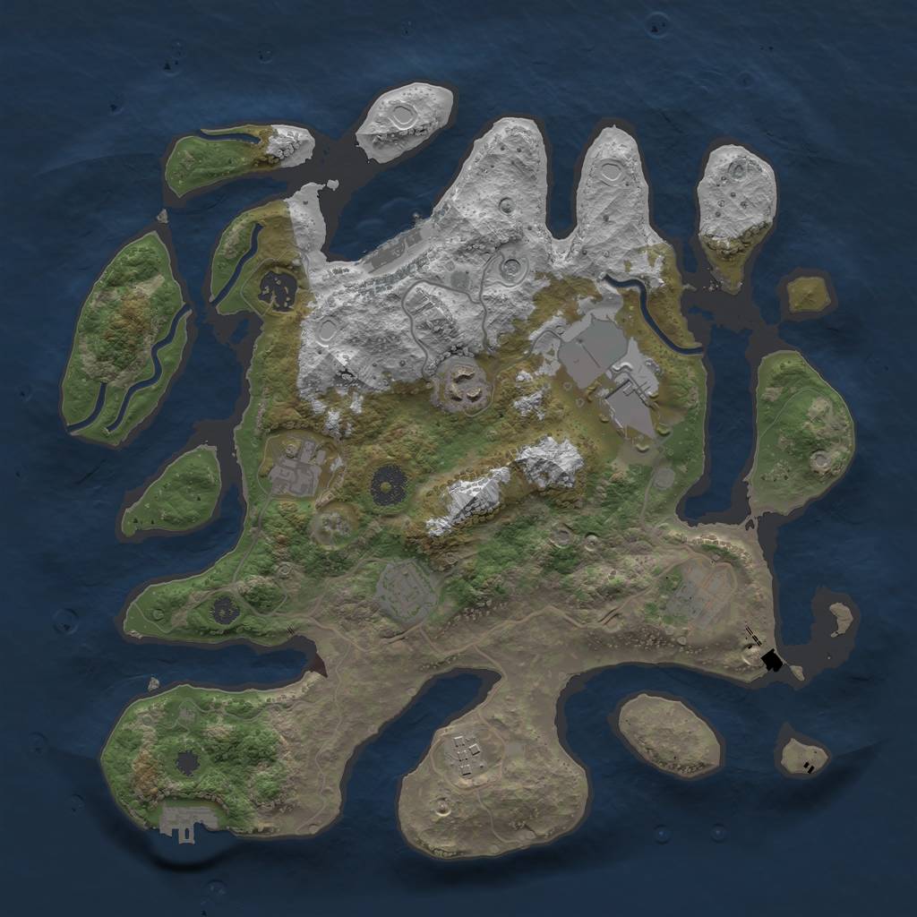 Rust Map: Procedural Map, Size: 3500, Seed: 6082021, 18 Monuments