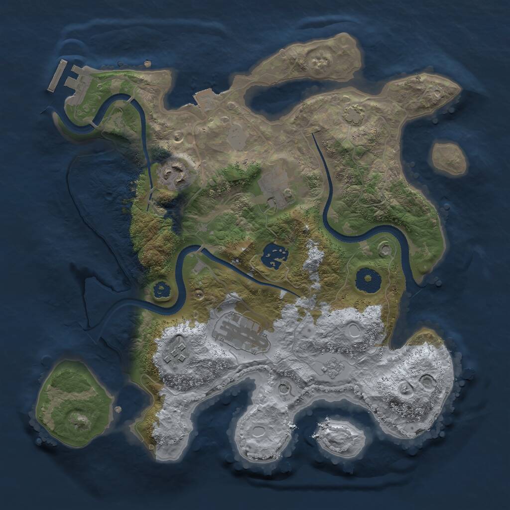 Rust Map: Procedural Map, Size: 3000, Seed: 1316991976, 10 Monuments