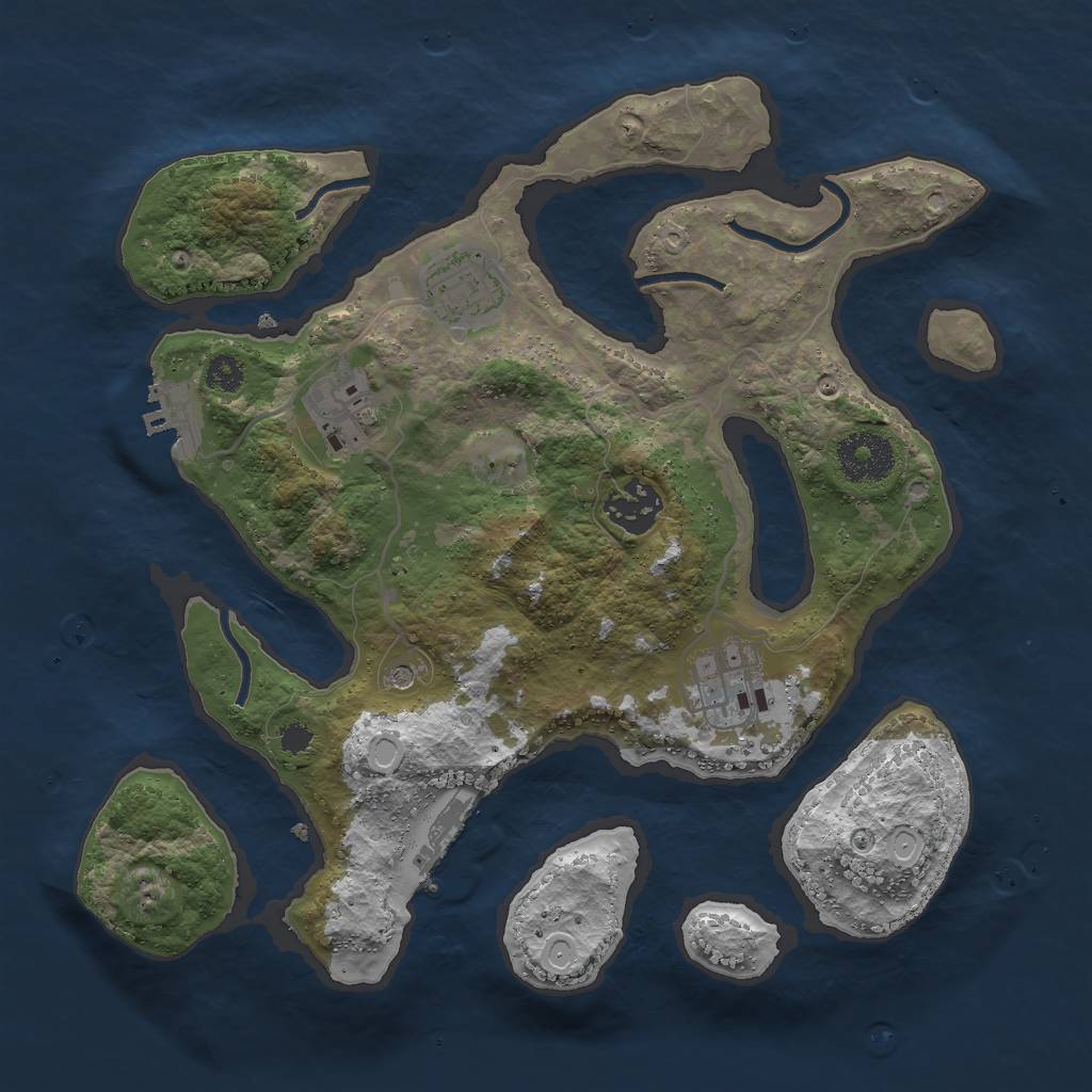 Rust Map: Procedural Map, Size: 3000, Seed: 1316991976, 15 Monuments