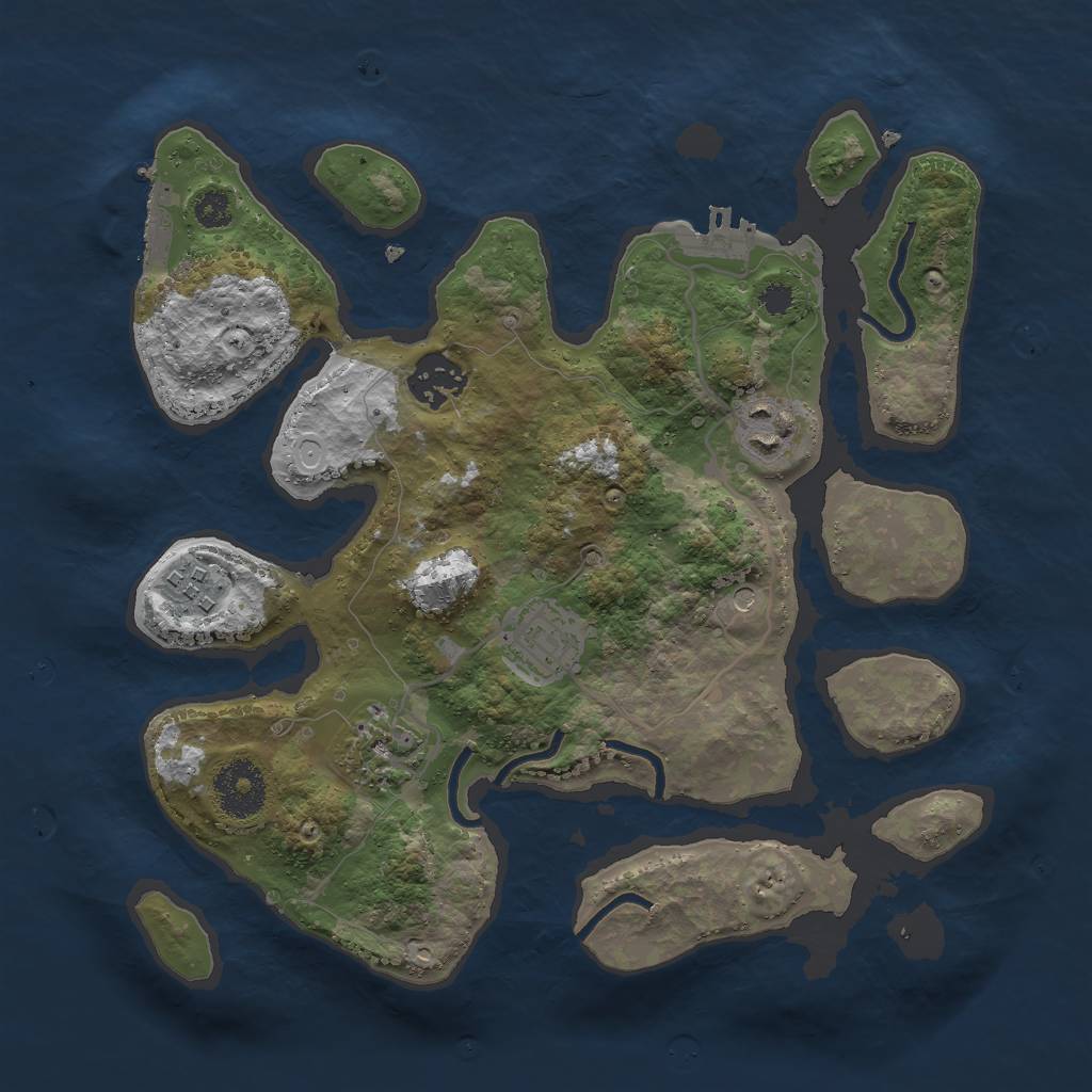 Rust Map: Procedural Map, Size: 3000, Seed: 712222, 16 Monuments