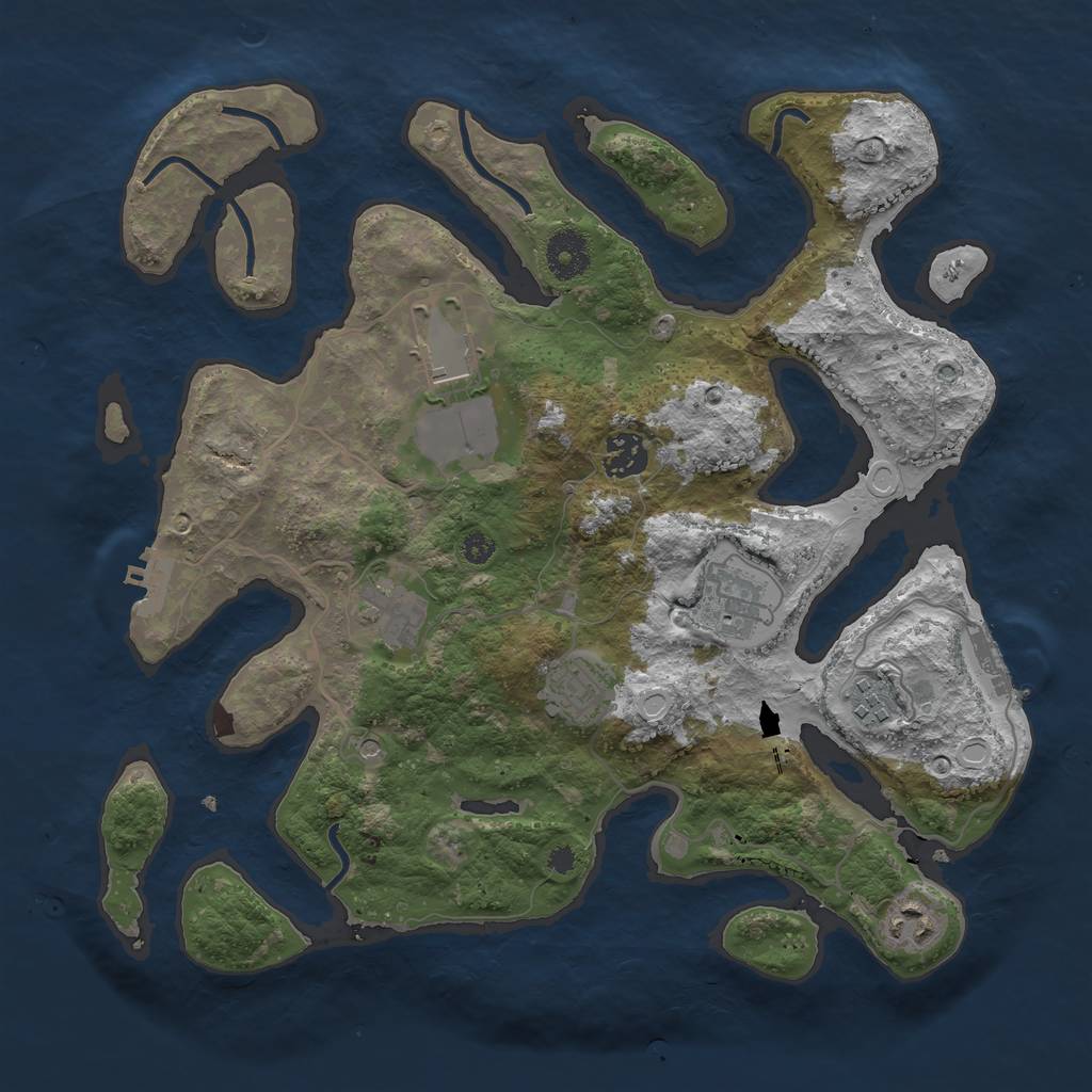 Rust Map: Procedural Map, Size: 3500, Seed: 36142, 18 Monuments