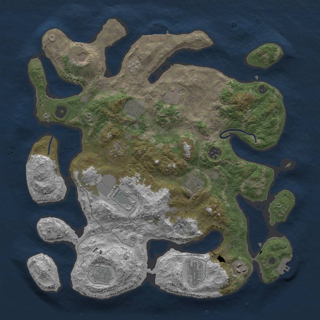 Rust Map: Procedural Map, Size: 4000, Seed: 1269733017, 22 Monuments