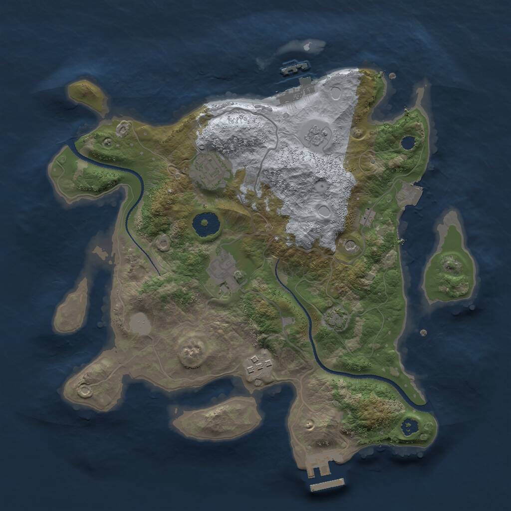 Rust Map: Procedural Map, Size: 3000, Seed: 1773326282, 9 Monuments