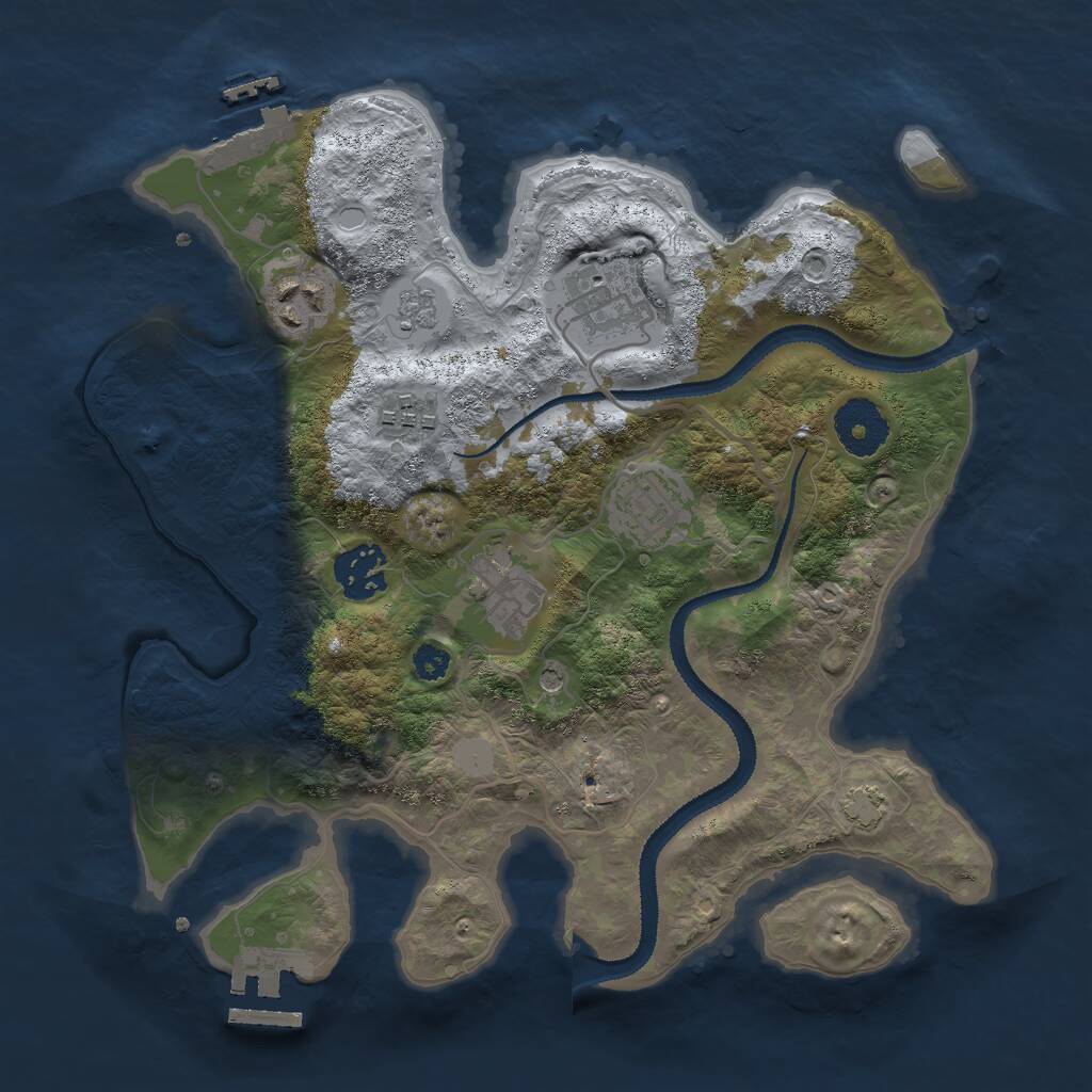 Rust Map: Procedural Map, Size: 3010, Seed: 677396109, 12 Monuments