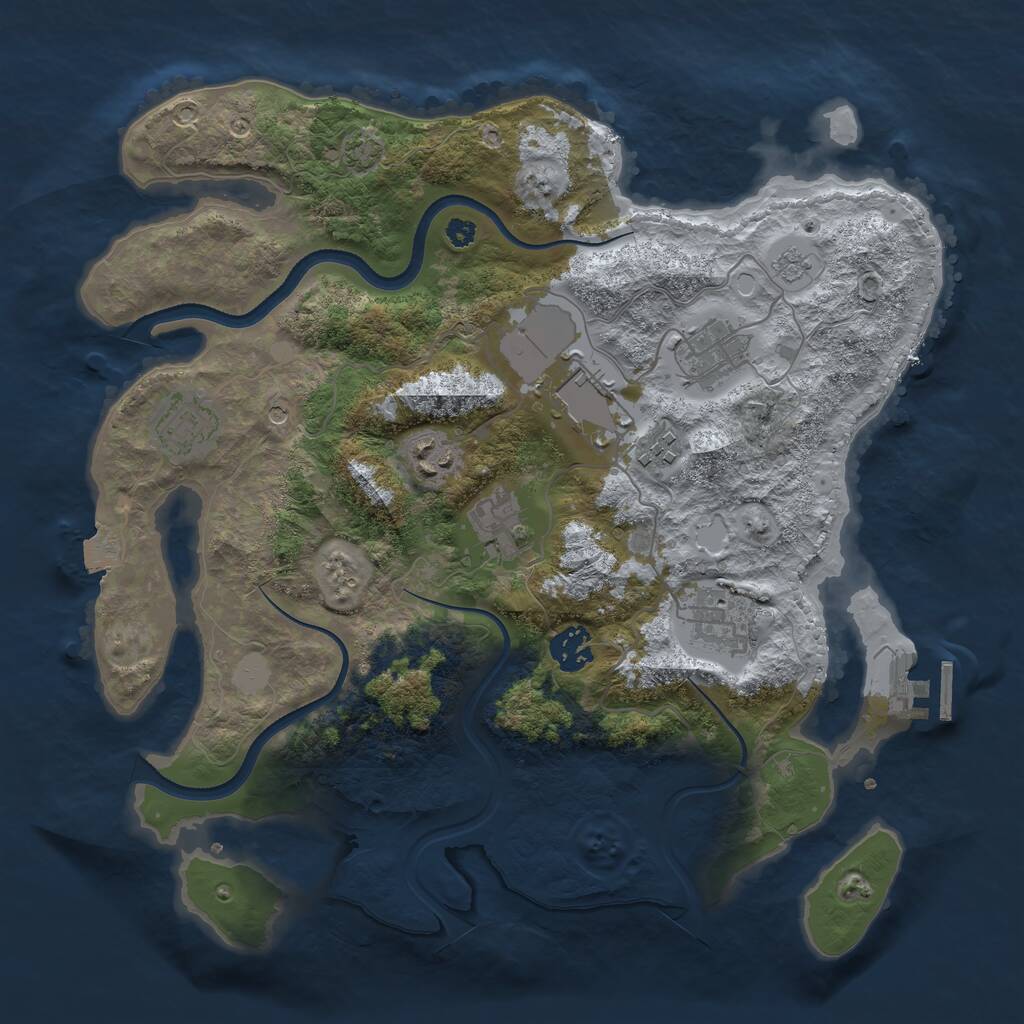 Rust Map: Procedural Map, Size: 3500, Seed: 2803, 13 Monuments