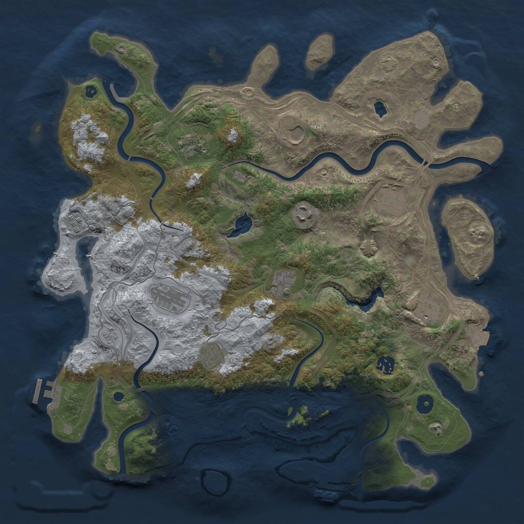 Rust Map: Procedural Map, Size: 4250, Seed: 1548, 16 Monuments