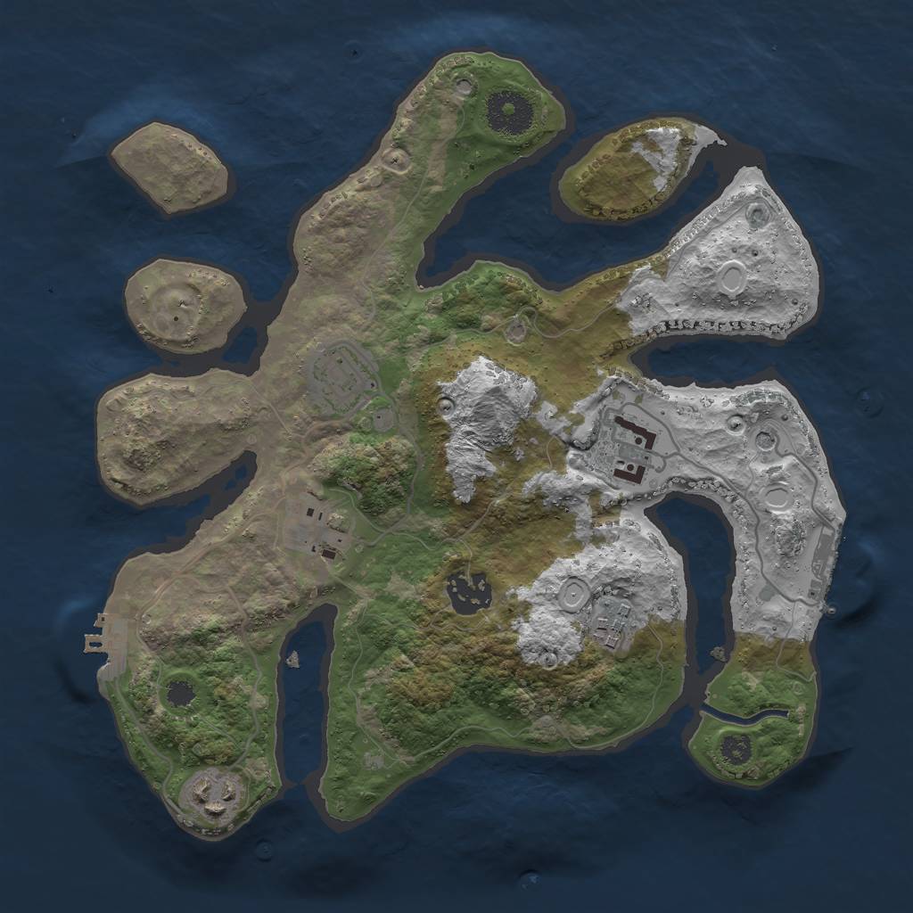 Rust Map: Procedural Map, Size: 3000, Seed: 589649, 17 Monuments