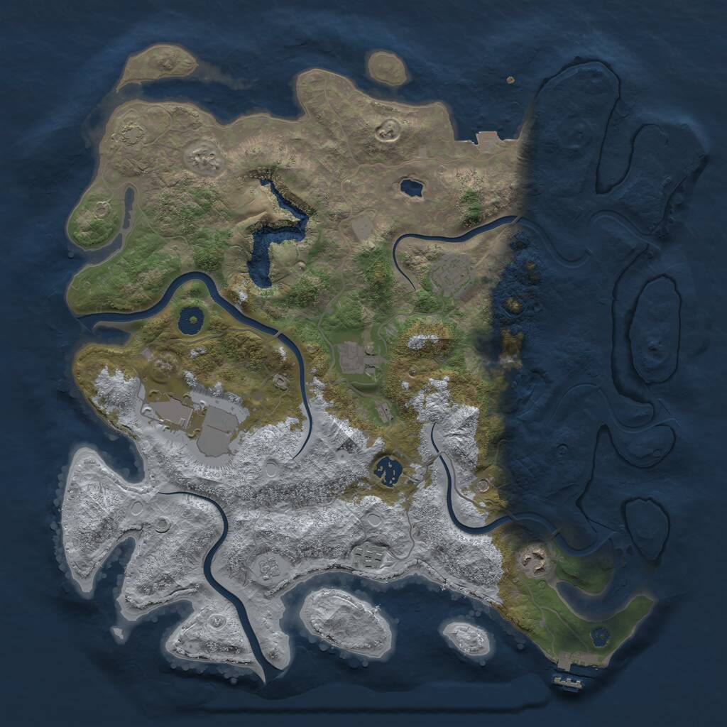 Rust Map: Procedural Map, Size: 4000, Seed: 22526545, 12 Monuments