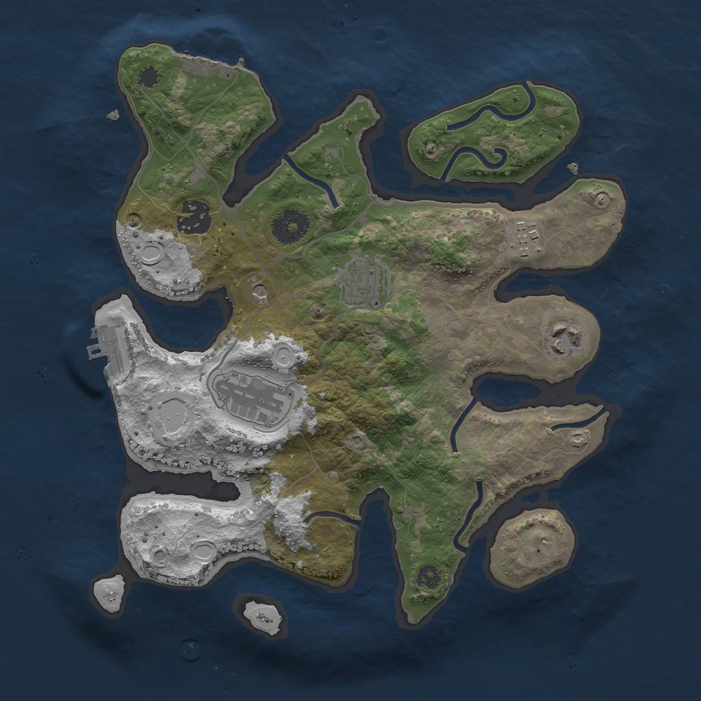 Rust Map: Procedural Map, Size: 3000, Seed: 1483158548, 16 Monuments