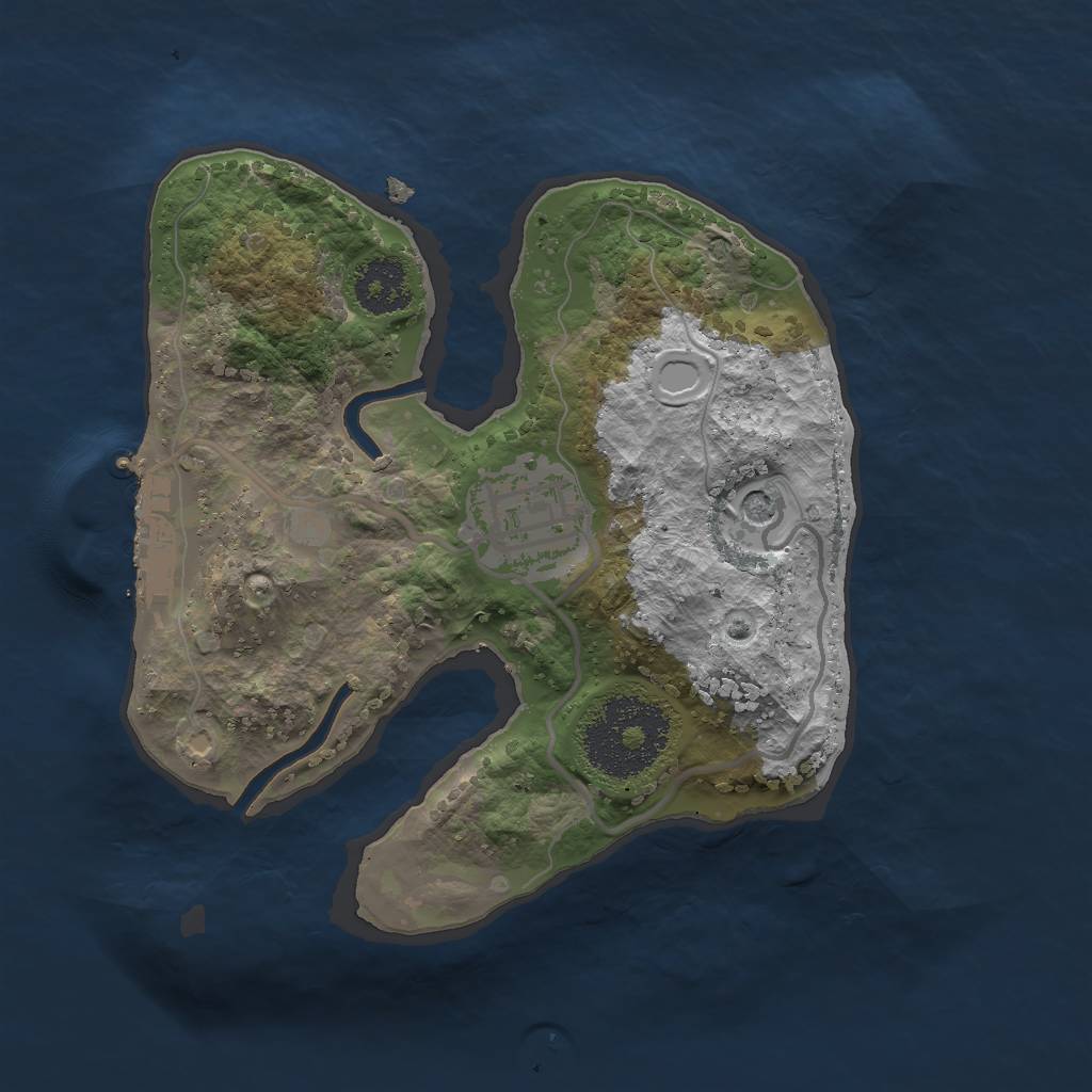 Rust Map: Procedural Map, Size: 2000, Seed: 736259, 11 Monuments